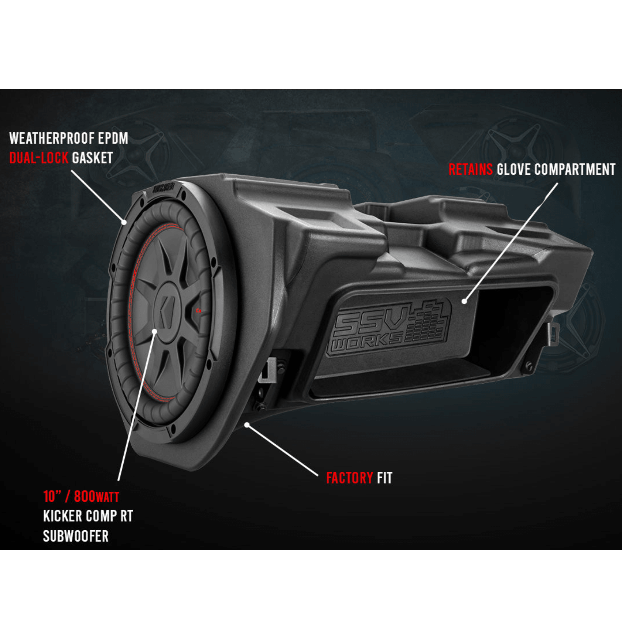 Photo of Polaris RZR Complete Kicker 5-Speaker Plug & Play Kit (2014+) by SSV Works - Premium Audio for UTVs / Side by Sides