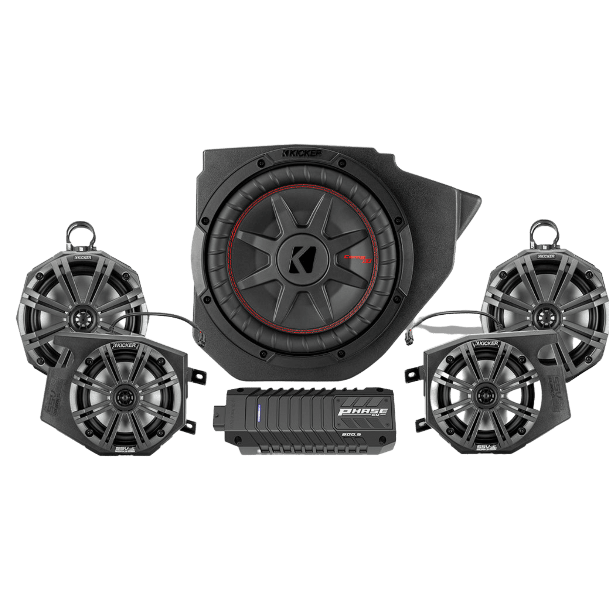Photo of Polaris RZR Phase X Kicker 5-Speaker Plug-&-Play System for Ride Command (2014-2023) by SSV Works - Premium Audio for UTVs / Side by Sides