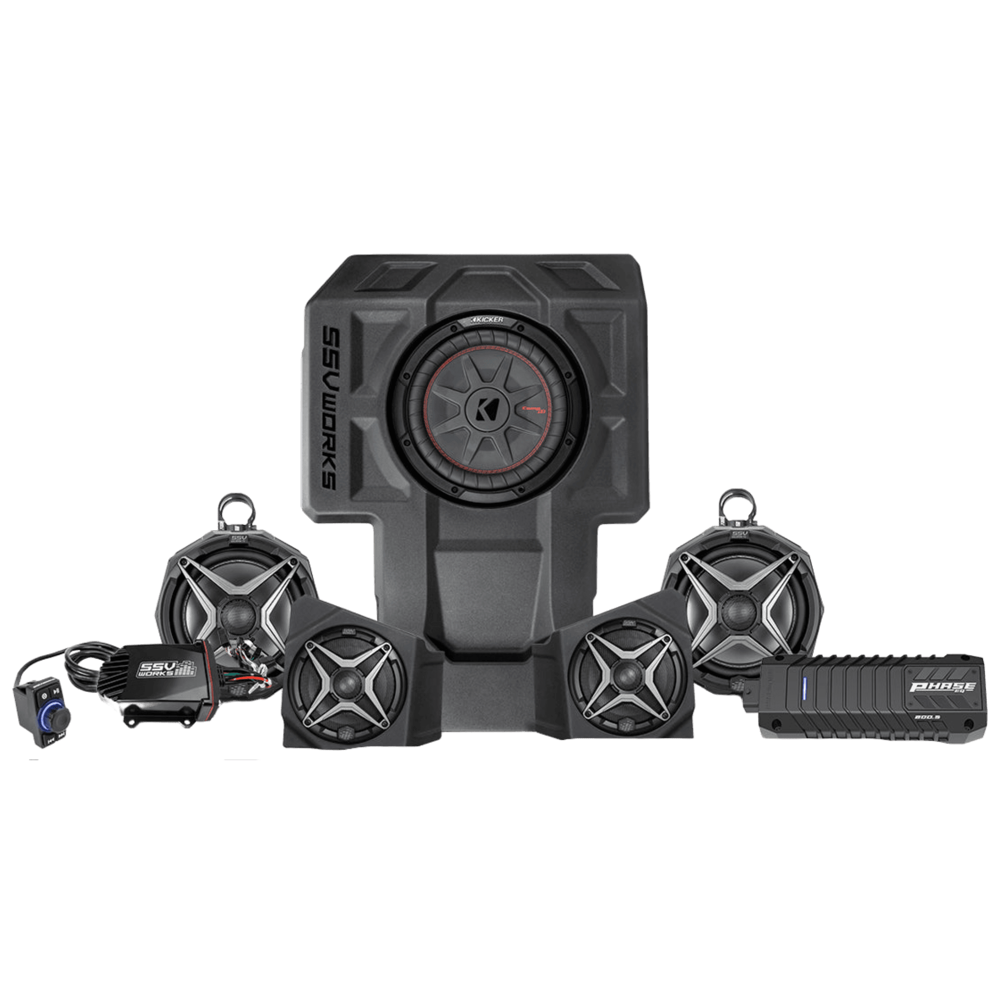 Photo of 2-Seater Phase X 5-Speaker SSV Works Audio-Kit - Kawasaki KRX1000 (2020-2023) by SSV Works - Premium Audio for UTVs / Side by Sides