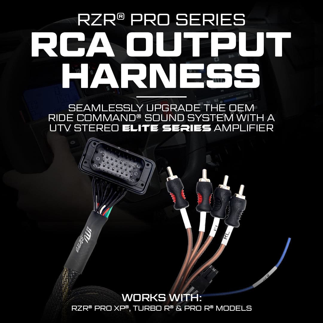 RZR® Pro Series Ride Command Front & Rear RCA Output + Speaker Wire & Remote |  R1 Industries | UTV Stereo.
