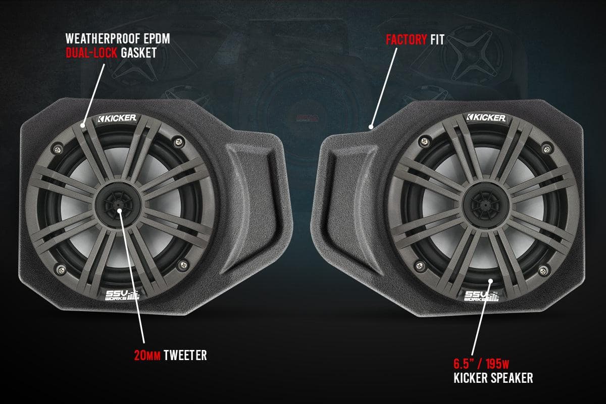 Photo of Polaris Ranger XP1000 6.5" Front Speaker-Pods (2018-2022) by SSV Works - Premium Audio for UTVs / Side by Sides