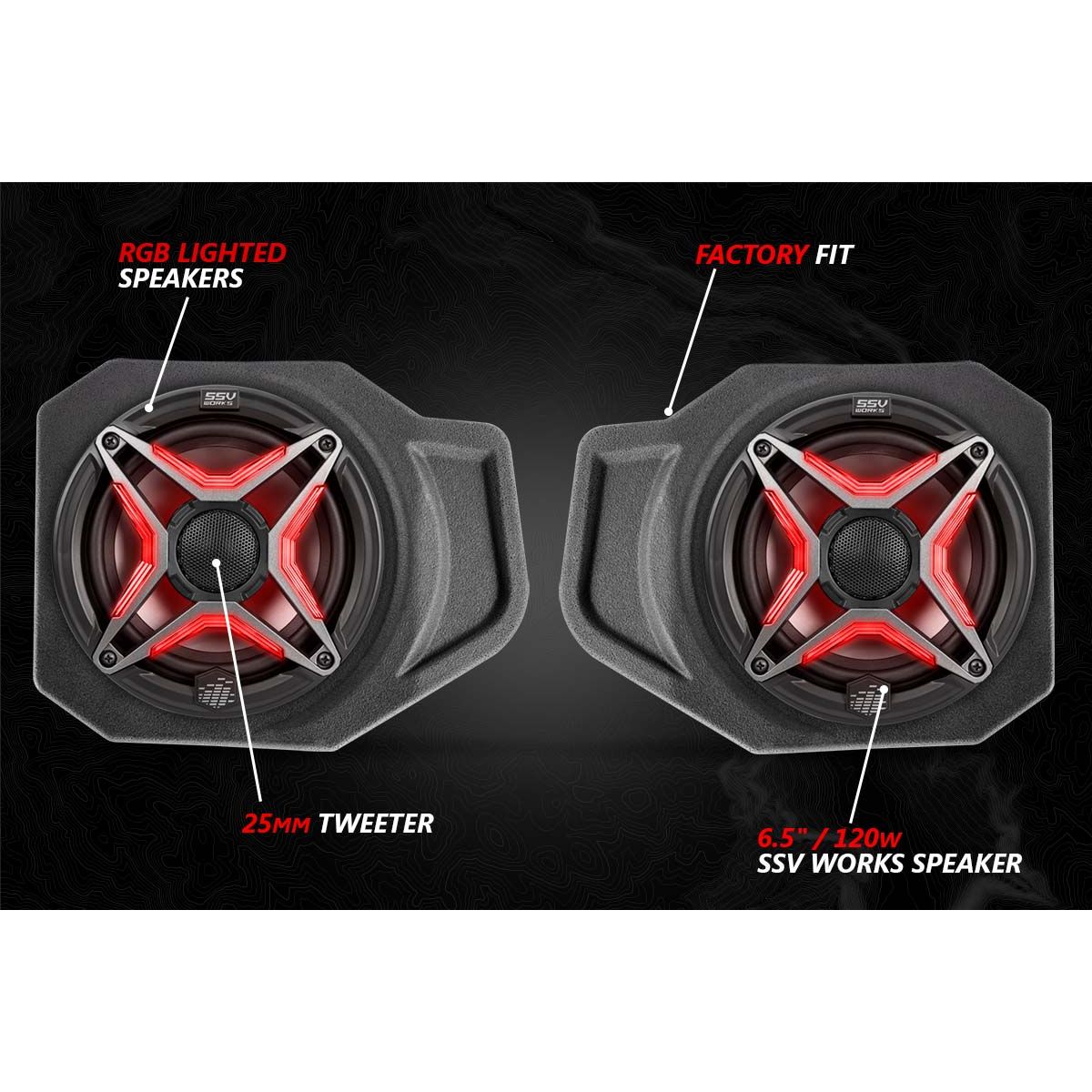 Photo of Polaris Ranger XP 1000 Ride Command Lighted 3-Speaker System by SSV Works - Premium Audio for UTVs / Side by Sides