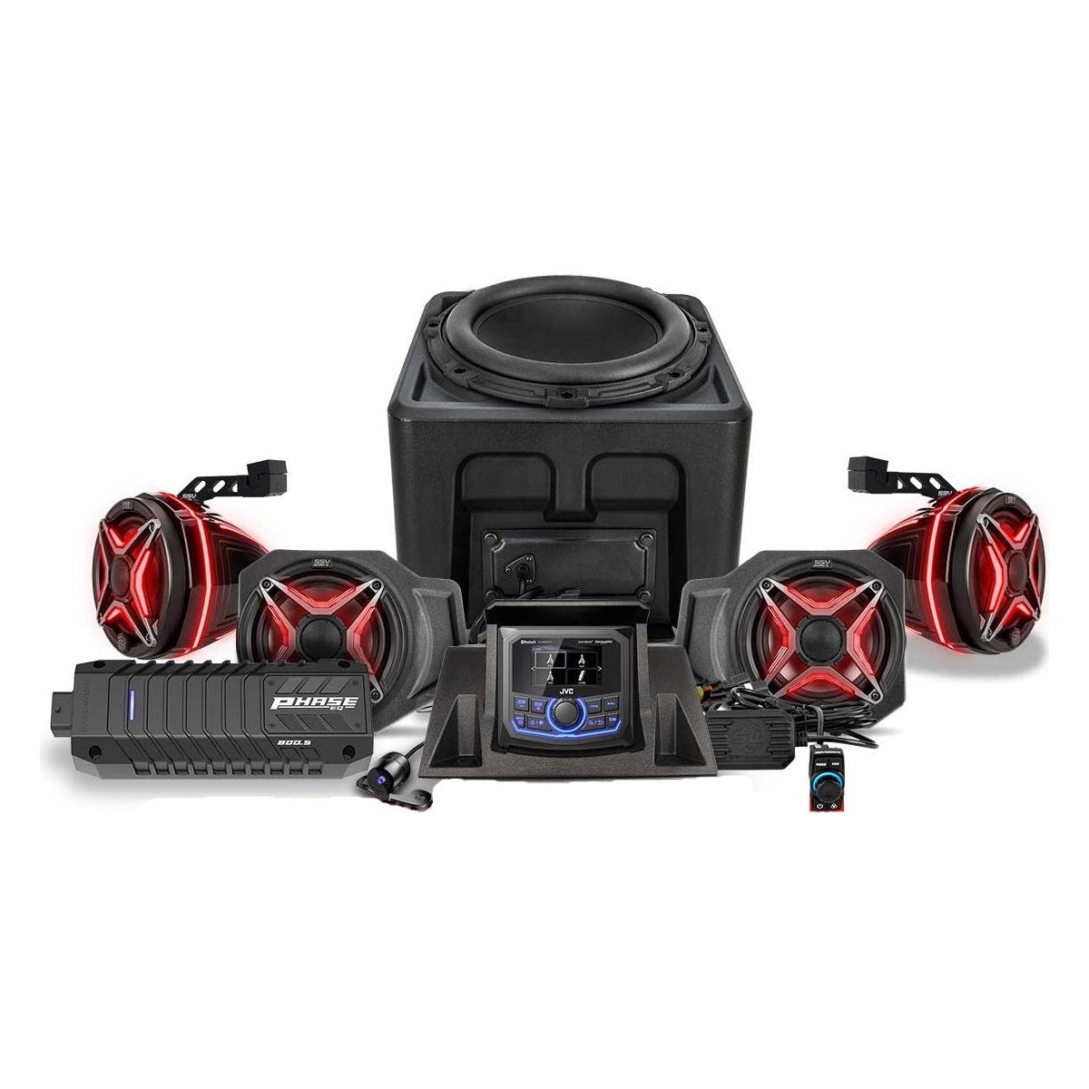 Photo of Polaris Ranger XP 1000 Lighted 5-Speaker System with Head Unit by SSV Works - Premium Audio for UTVs / Side by Sides