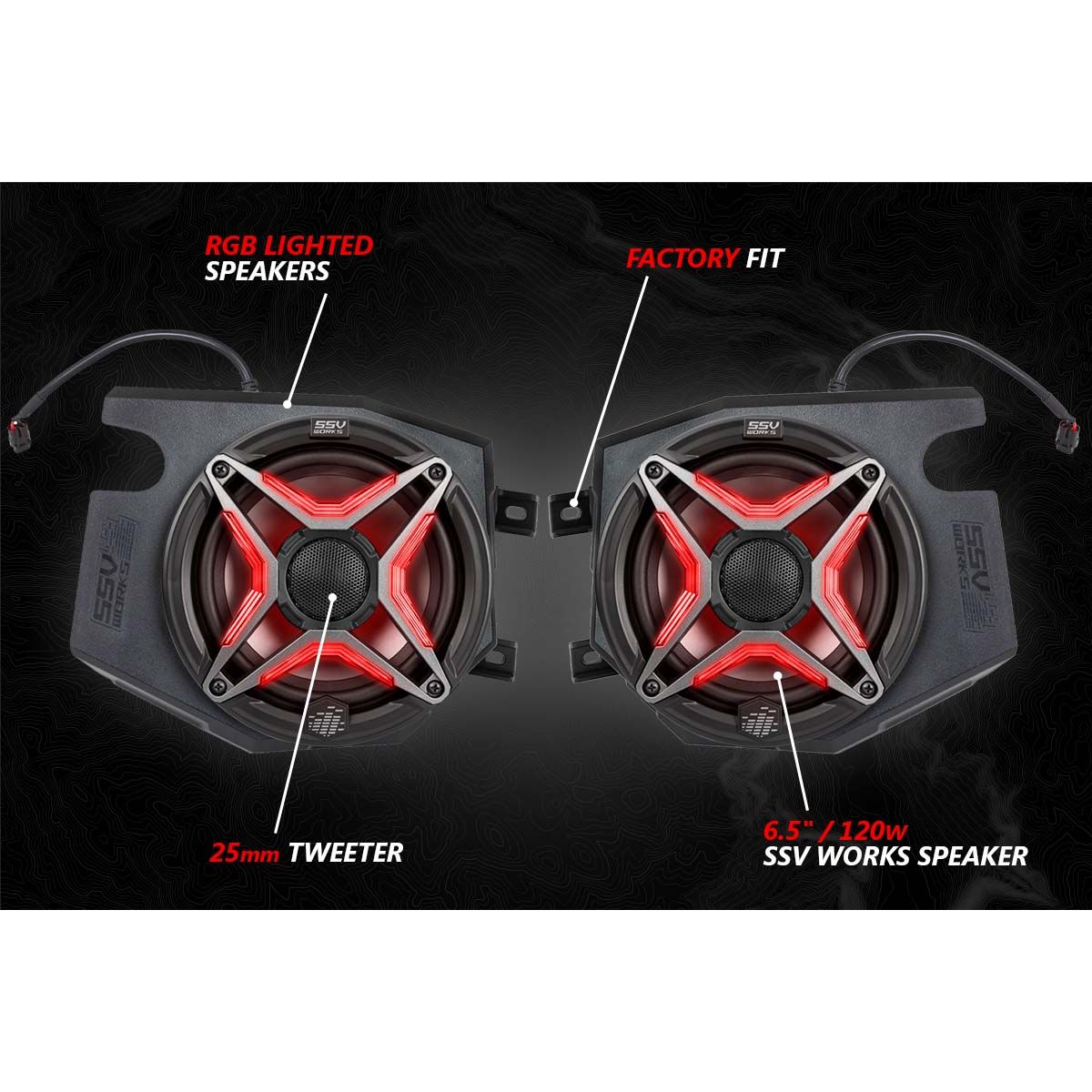 Photo of Polaris RZR Ride Command Lighted 3-Speaker System by SSV Works - Premium Audio for UTVs / Side by Sides