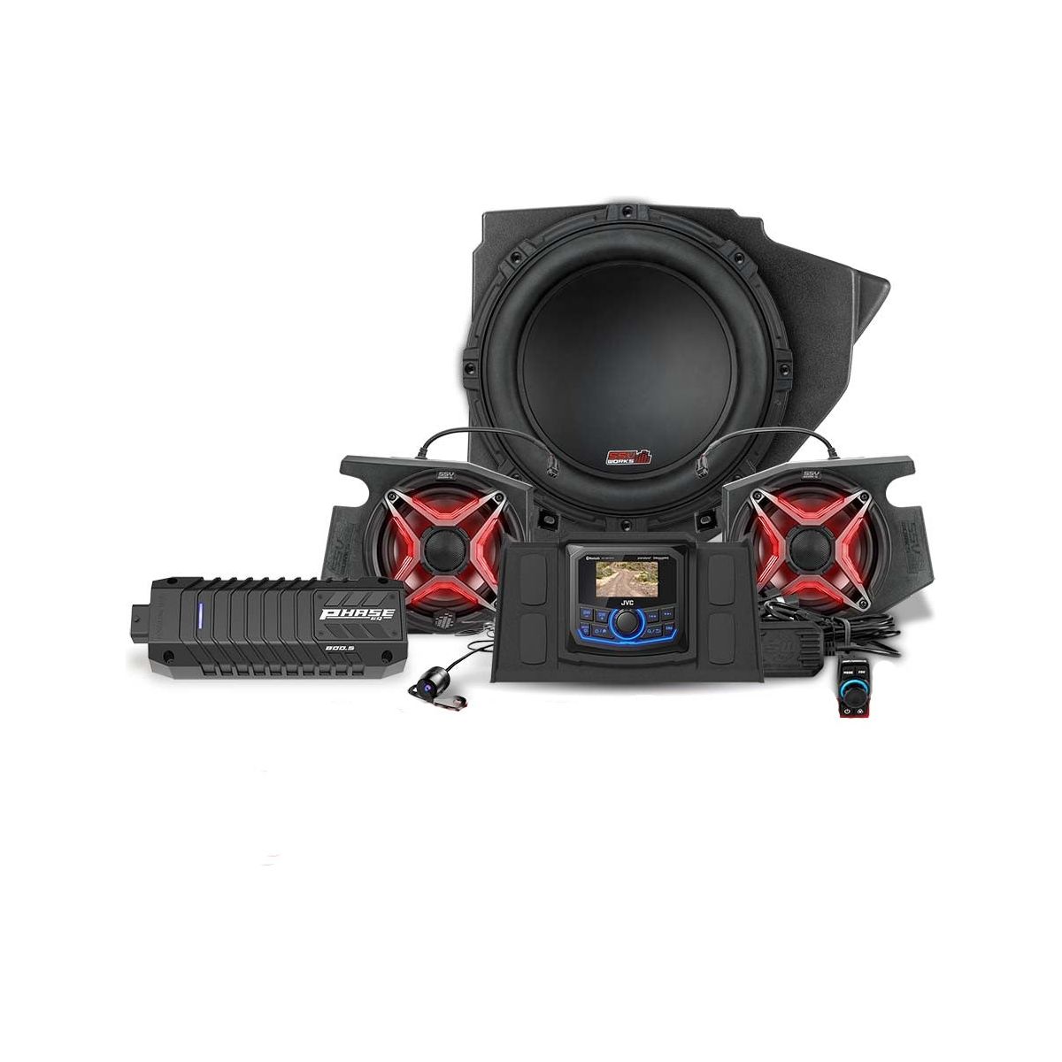 Polaris RZR Lighted 3-Speaker System with Head Unit