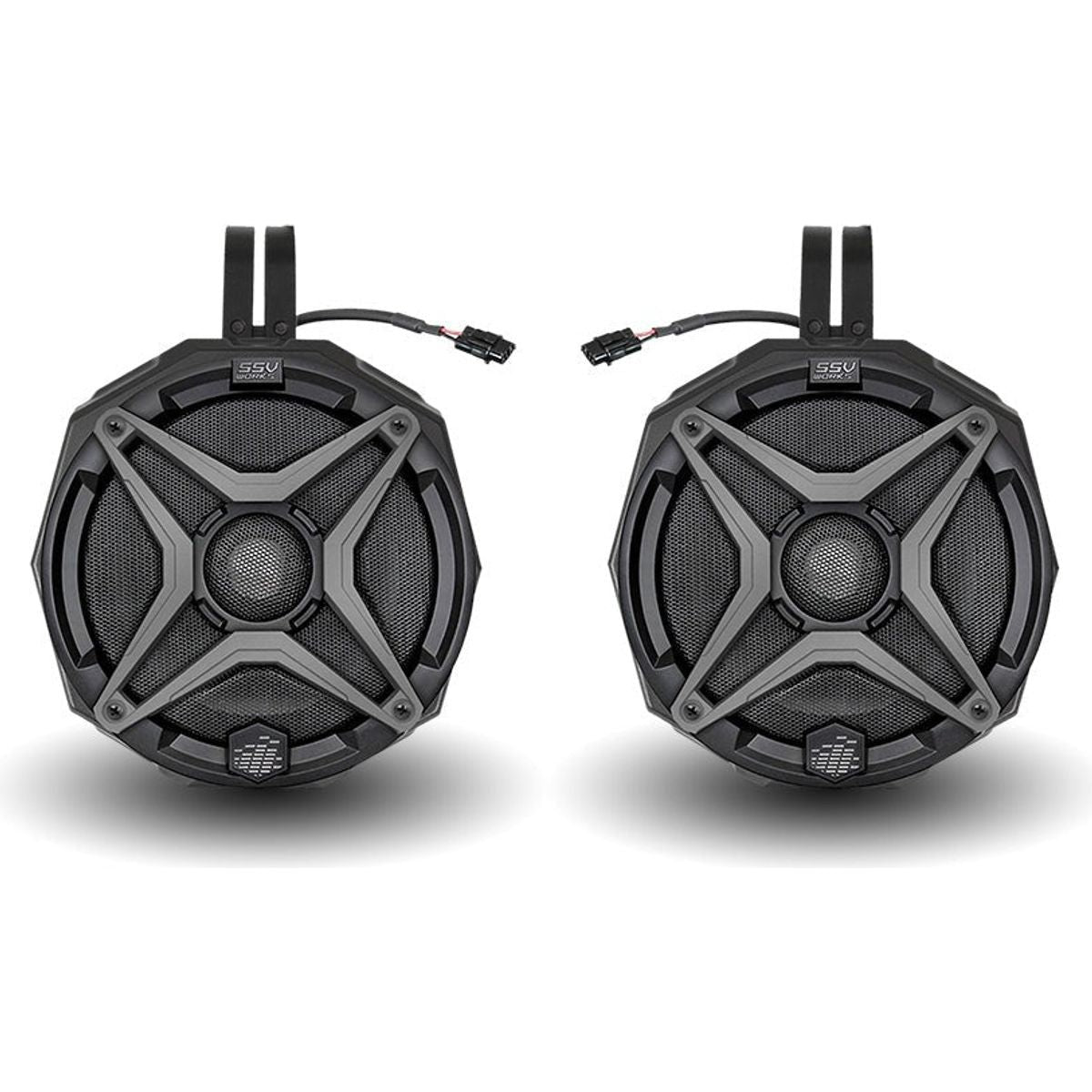 Photo of Polaris RZR Pro / Turbo R Ride Command 6.5" Cage Mounted Speaker Pods by SSV Works - Premium Audio for UTVs / Side by Sides