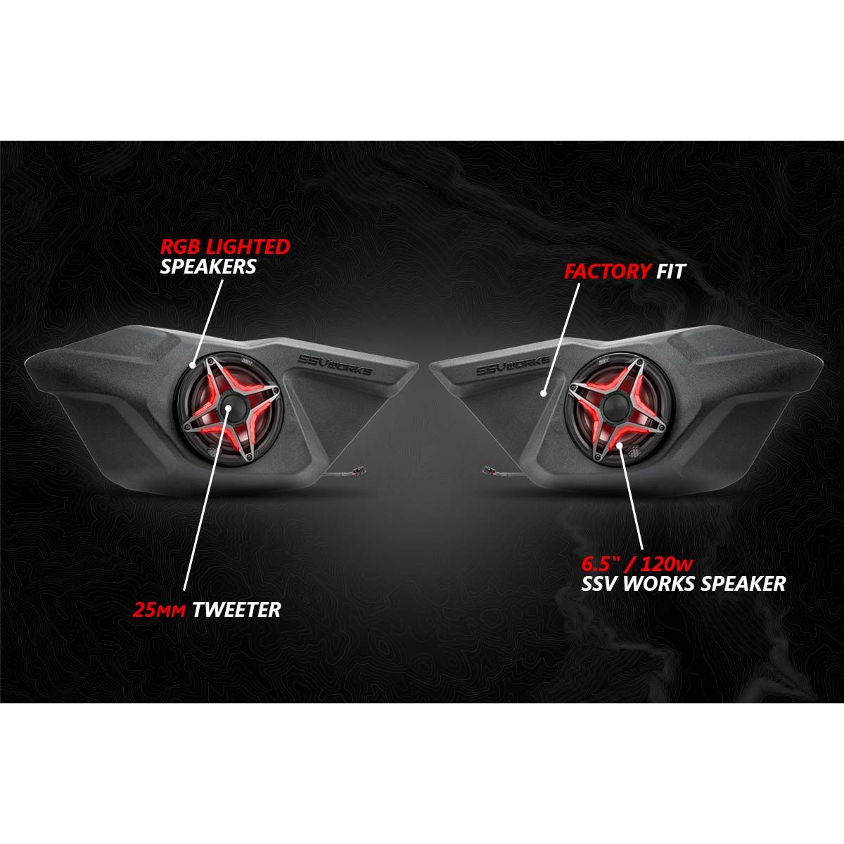 Photo of Polaris RZR Pro / Turbo R Ride Command Lighted 5-Speaker System by SSV Works - Premium Audio for UTVs / Side by Sides