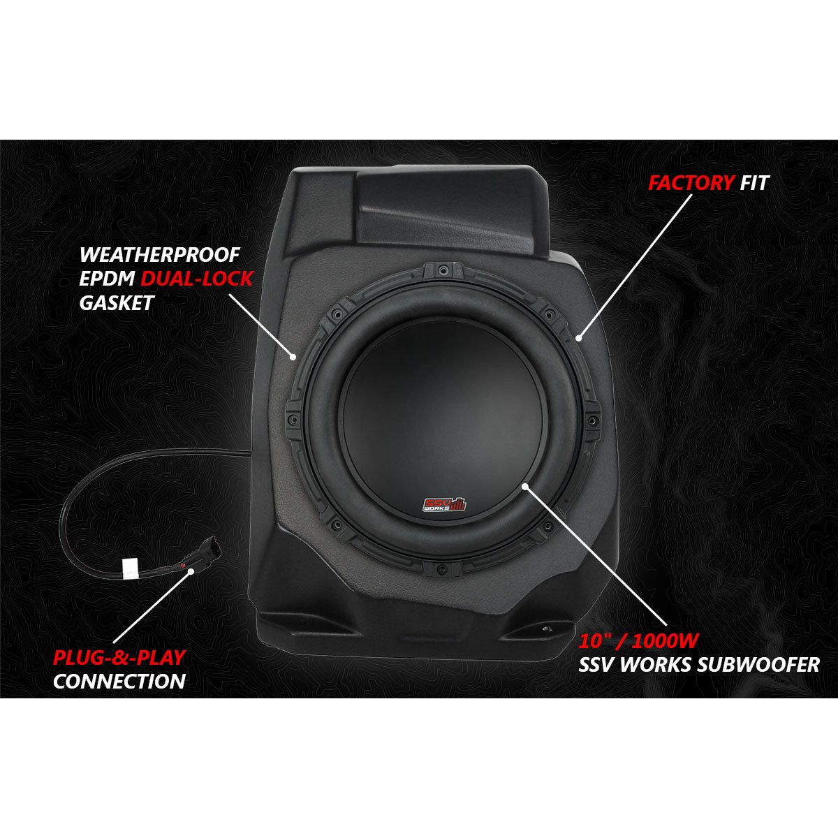 Photo of Polaris RZR Pro / Turbo R Lighted 3-Speaker System with Head Unit by SSV Works - Premium Audio for UTVs / Side by Sides