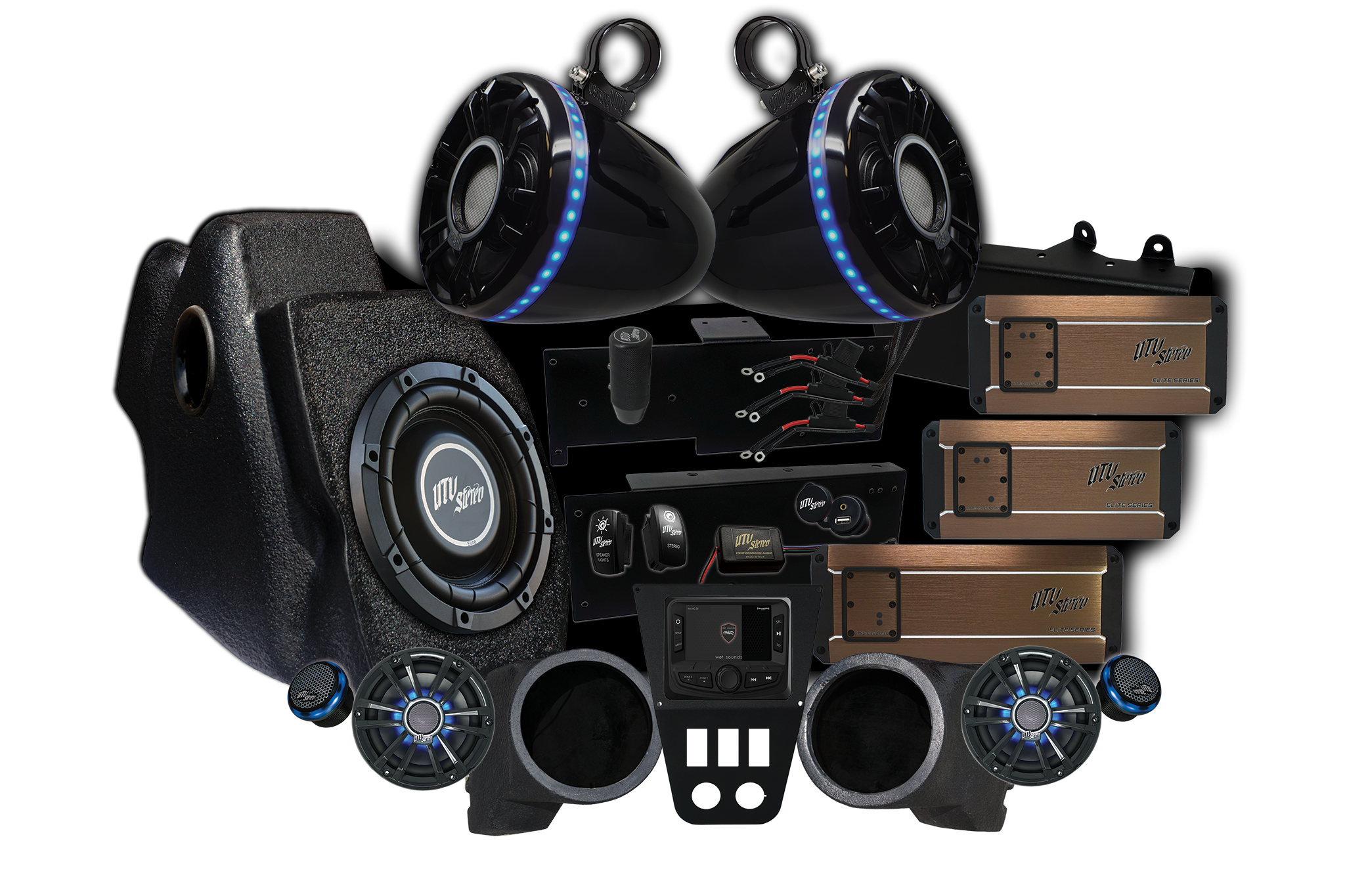 Photo of RZR® Pro Series Elite Stage 8 Stereo Kit by UTV Stereo - Premium Audio for UTVs / Side by Sides