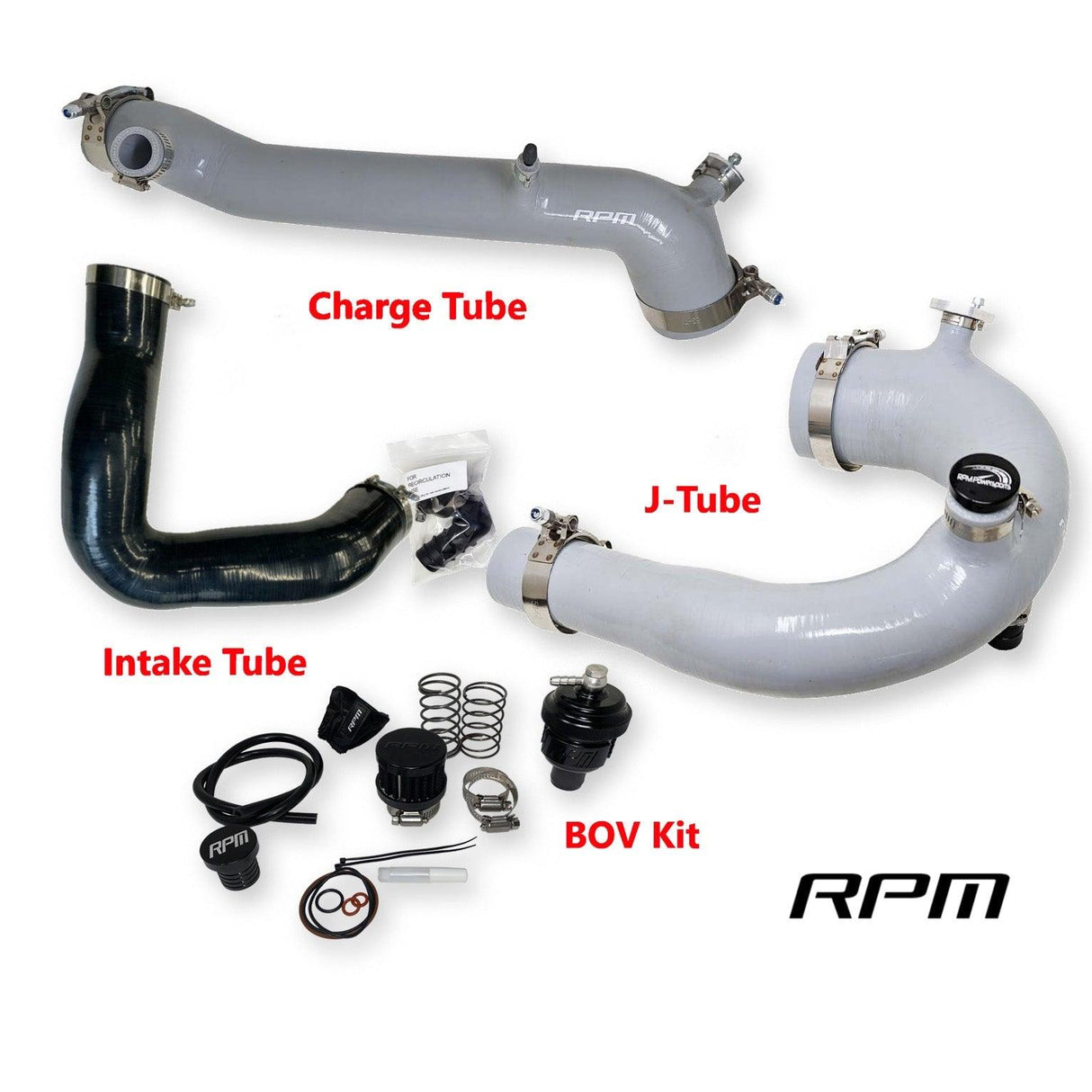 RPM-SxS Polaris RZR Turbo R & PRO XP Turbo Silicone Intake J-Tube, Charge Tube W/ BOV, & Intake Tube KIT! - R1 Industries