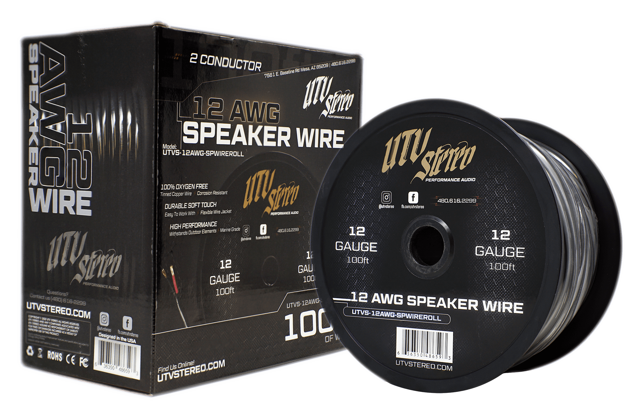 Photo of UTVS 12 AWG Speaker Wire Roll - 100ft by UTV Stereo - Premium Audio for UTVs / Side by Sides