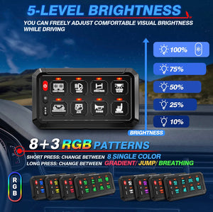 8-Gang Switch Panel With RGB