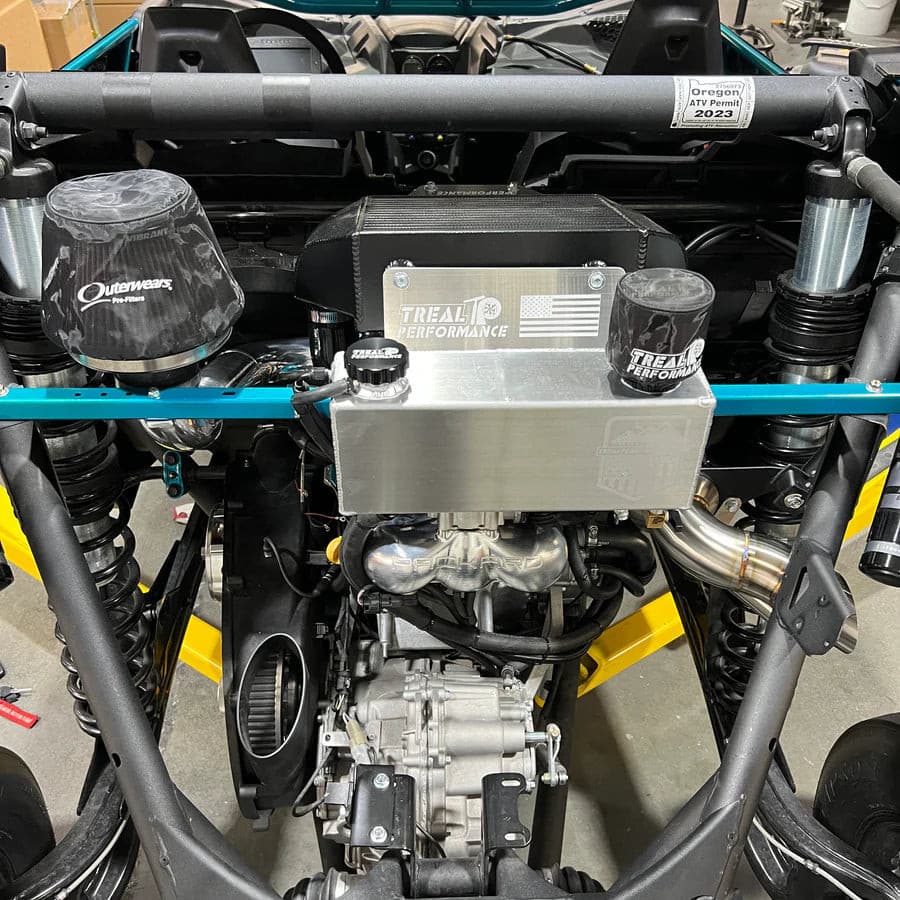 Photo of Can-Am X3 Coolant Reservoir Oil Catch Can Combo Tank (2017-2022) by Treal Performance - Premium Catch Cans for UTVs / Side by Sides