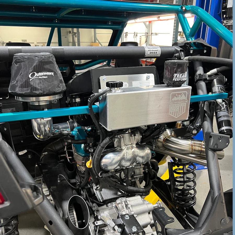 Photo of Can-Am X3 Coolant Reservoir Oil Catch Can Combo Tank (2017-2022) by Treal Performance - Premium Catch Cans for UTVs / Side by Sides