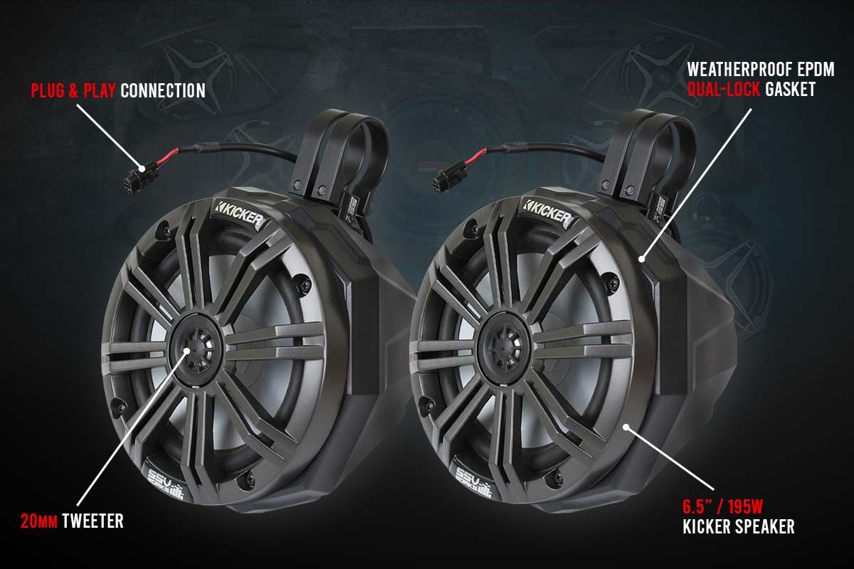 Photo of Polaris RZR Complete Kicker 5-Speaker Plug-&-Play System for Ride Command (2014-2023) by SSV Works - Premium Audio for UTVs / Side by Sides