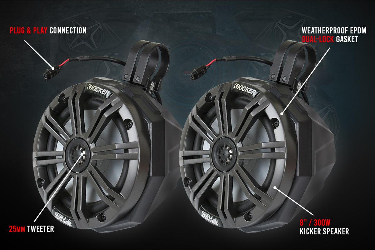 Photo of Polaris RZR Pro Phase X Kicker 5-Speaker Plug-&-Play System (2020-2023) by SSV Works - Premium Audio for UTVs / Side by Sides