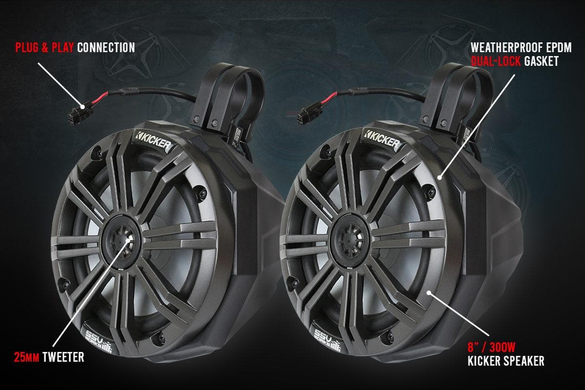 Photo of Polaris RZR Phase X Kicker 5-Speaker Plug-&-Play System for Ride Command (2014-2023) by SSV Works - Premium Audio for UTVs / Side by Sides