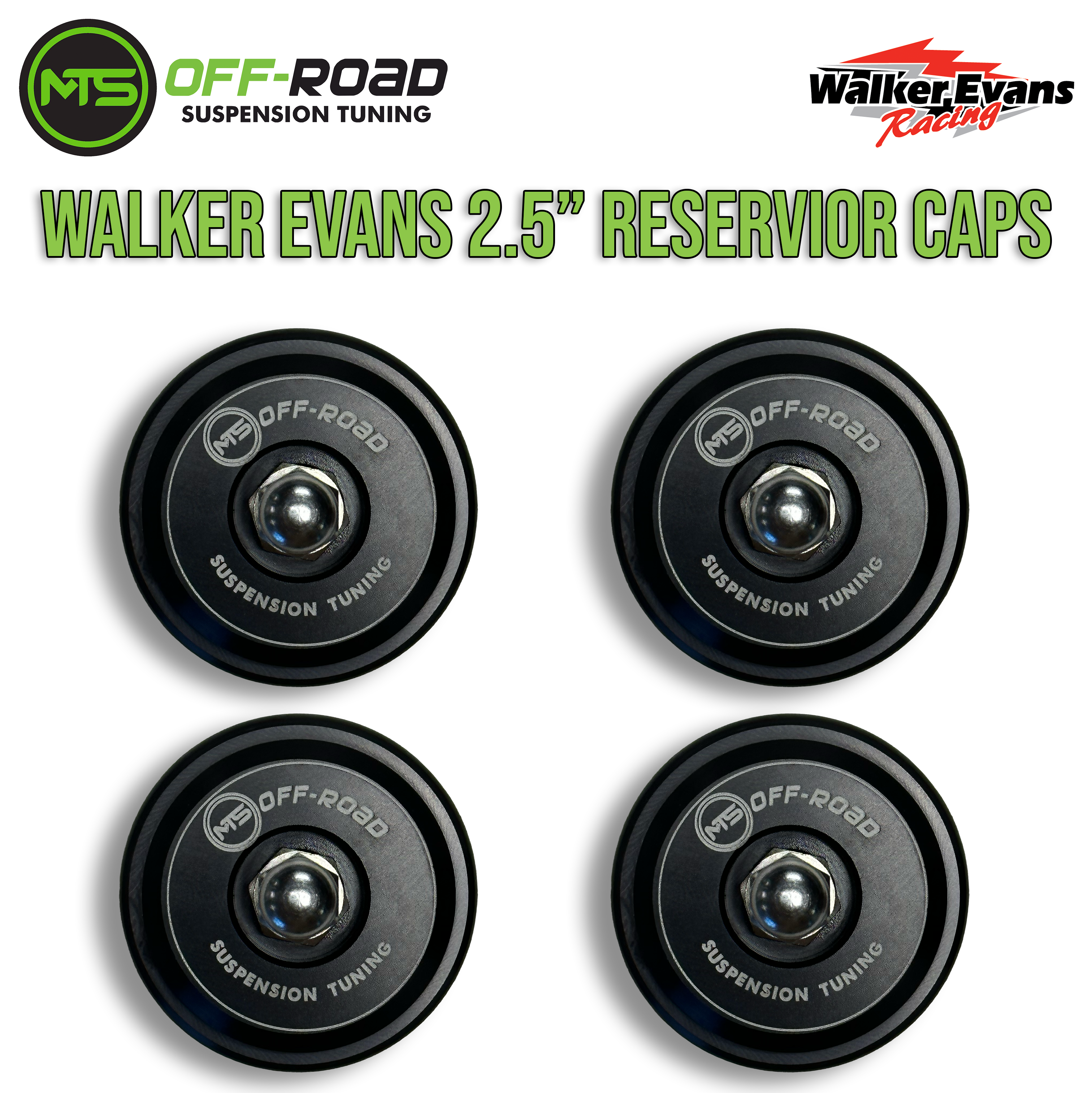 Photo of MTS Off-Road Schrader Valve Reservoir Caps (FOR 2.0-2.5" WALKER EVANS RESERVOIRS ONLY) by MTS Off-Road - Premium Shocks, Springs, & Accessories for UTVs / Side by Sides