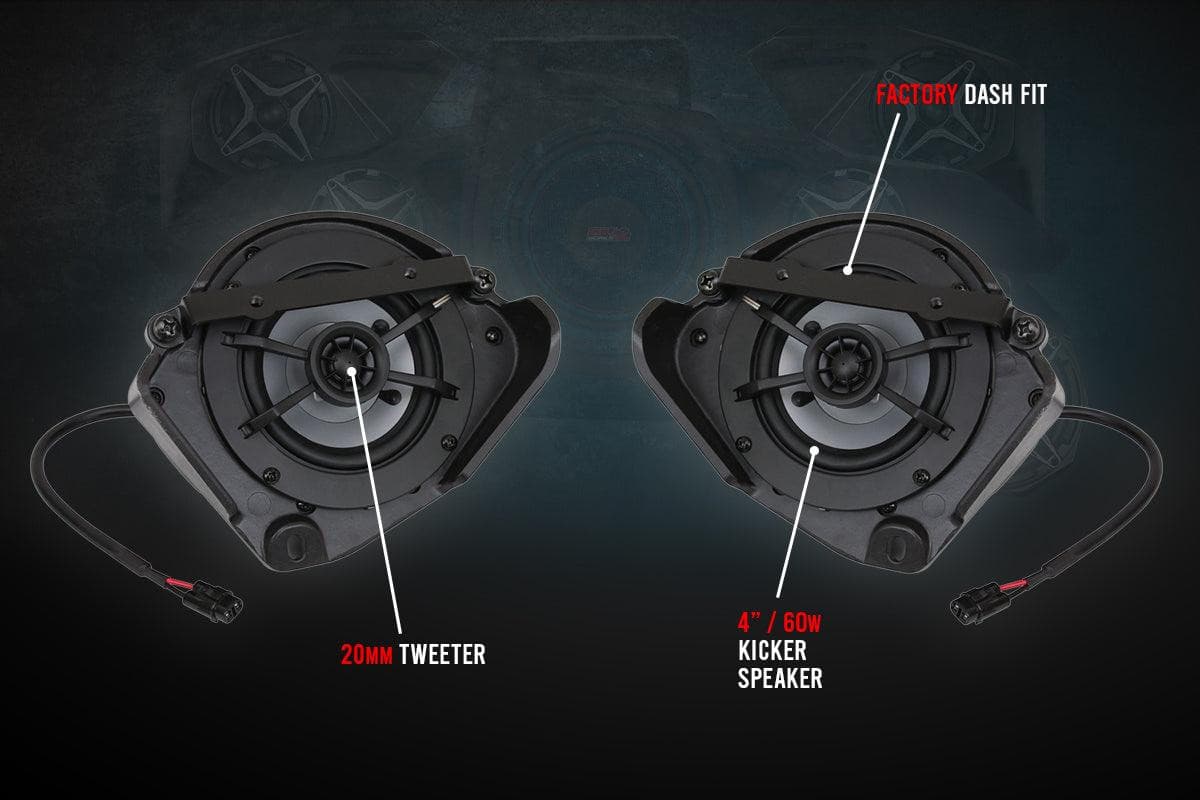Photo of Can-Am Maverick X3 4in Dash Speakers (2017-2023) by SSV Works - Premium Audio for UTVs / Side by Sides