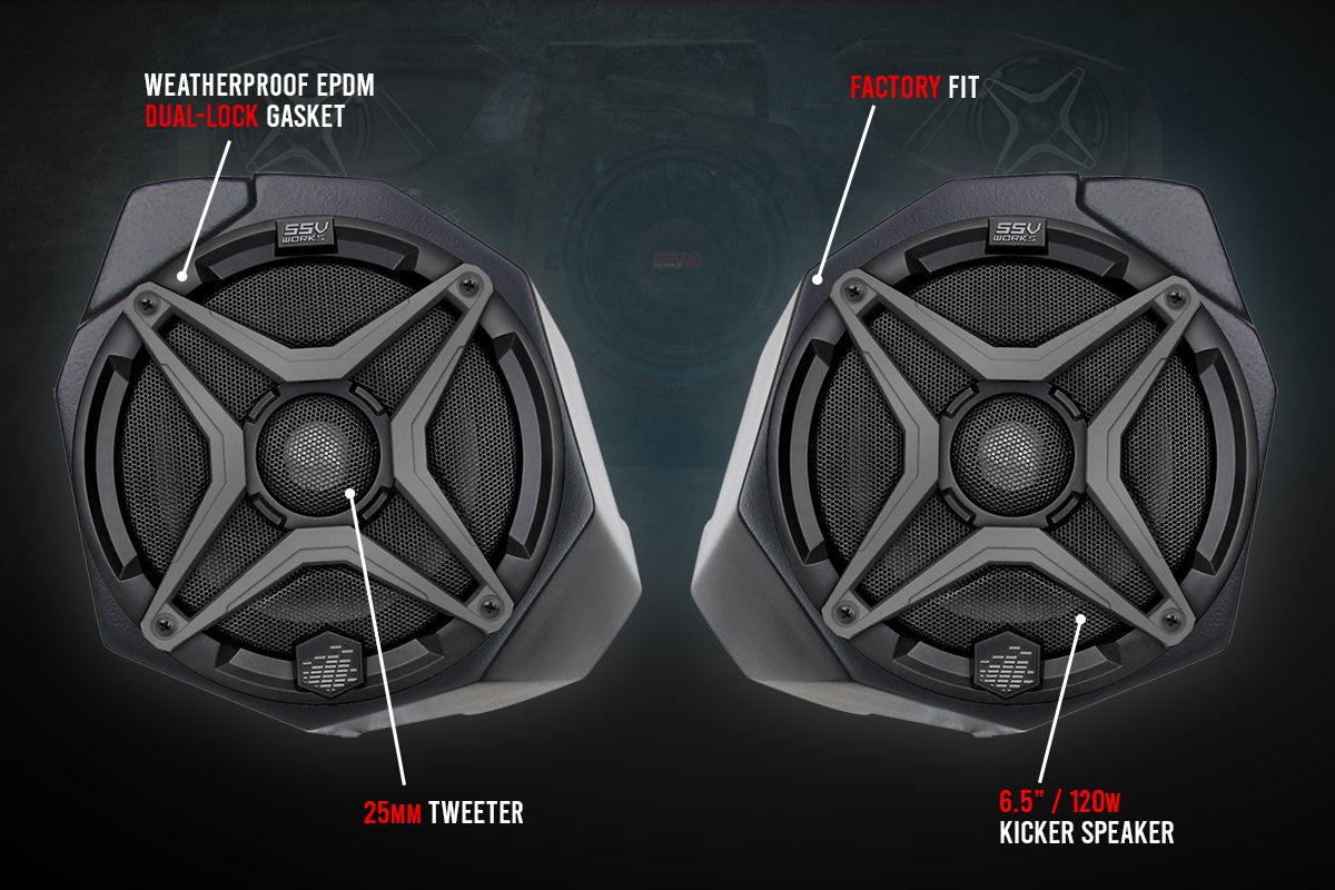 Photo of Complete SSV 3-Speaker Plug-and-Play System - Can-Am X3(2017-2023) by SSV Works - Premium Audio for UTVs / Side by Sides