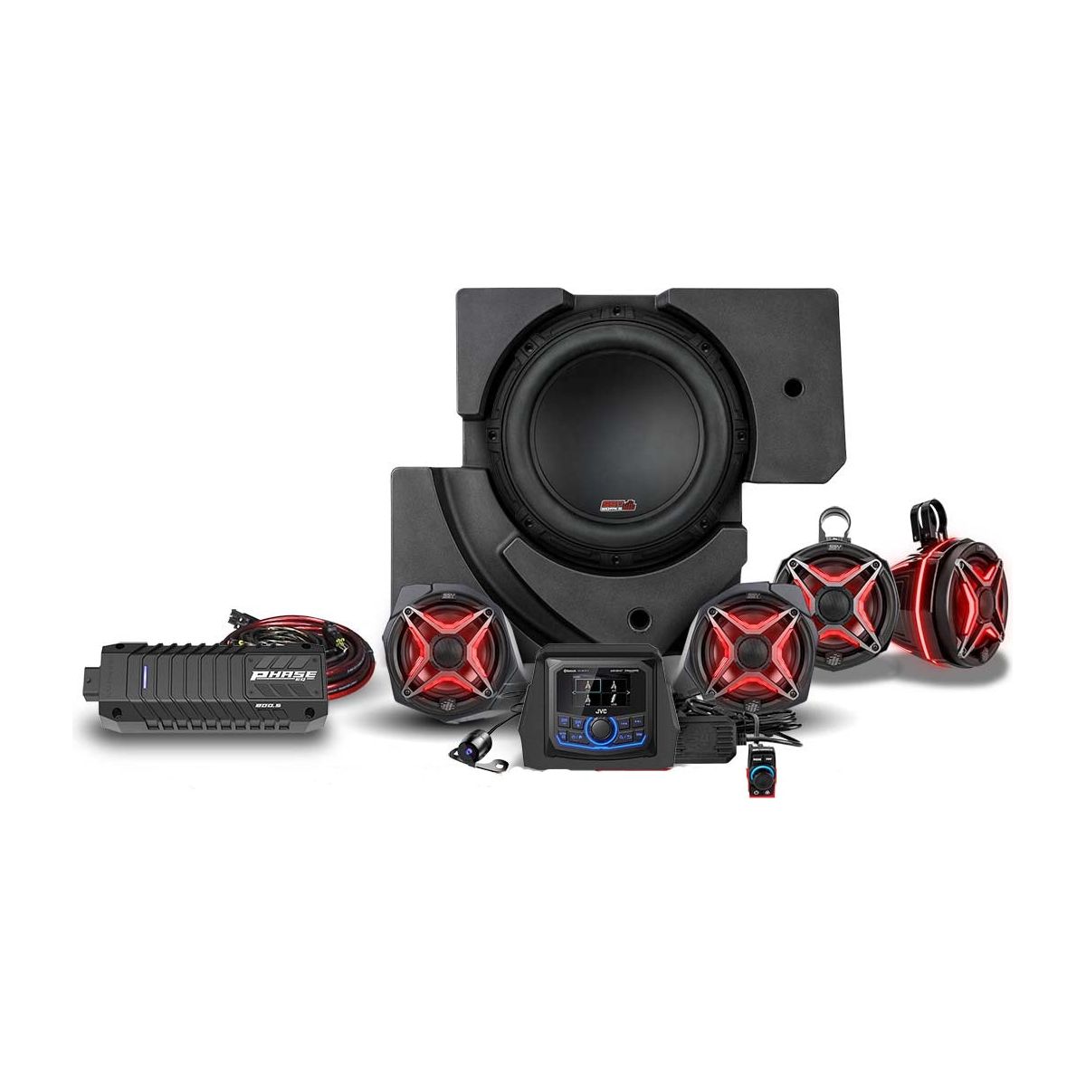 Photo of Can Am X3 Lighted 5-Speaker System with Head Unit by SSV Works - Premium Audio for UTVs / Side by Sides