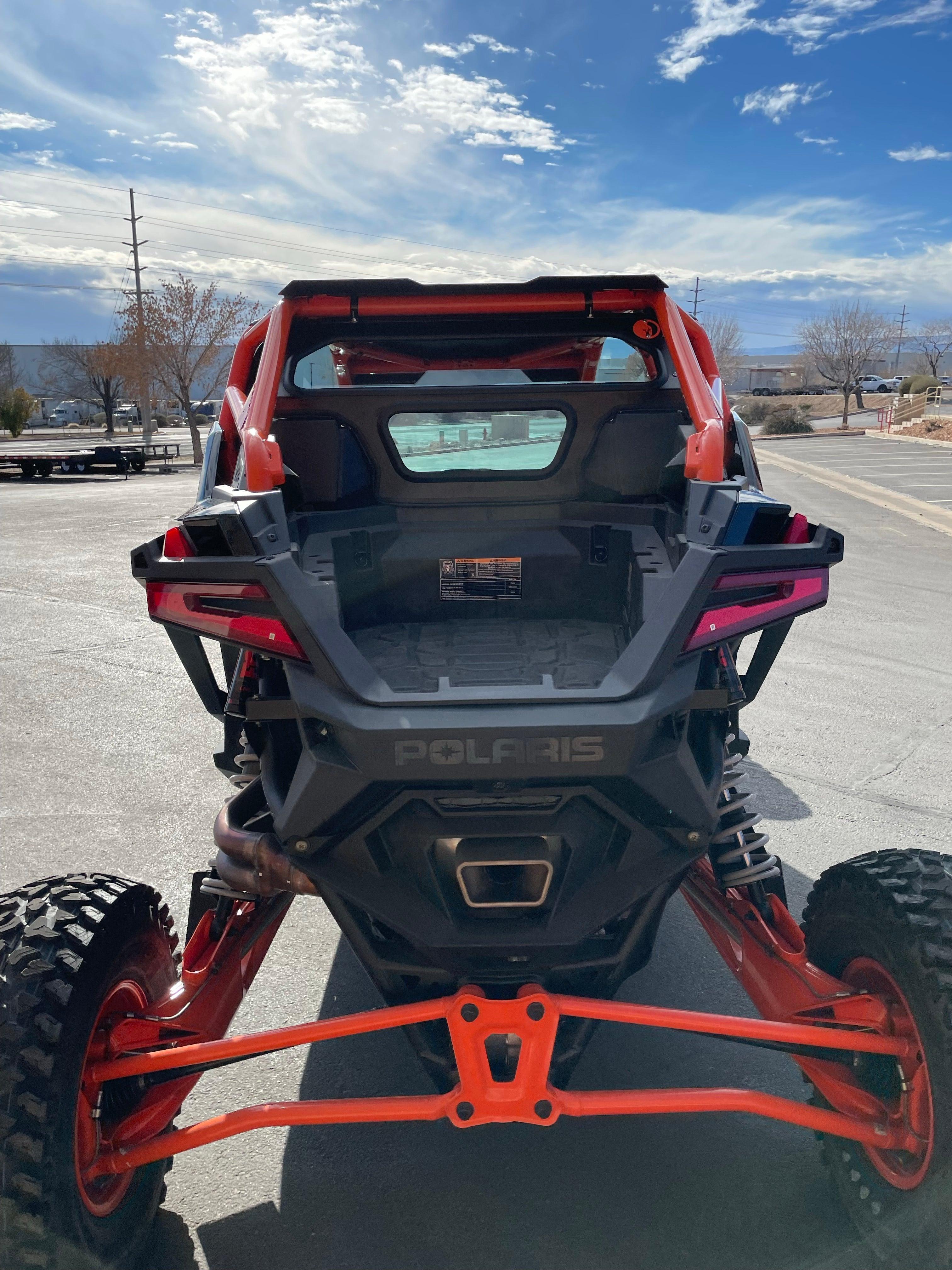Photo of Polaris RZR Pro R Rear Windshield for Rockford Fosgate System (2022+) by Dirt Warrior Accessories - Premium Windshields for UTVs / Side by Sides