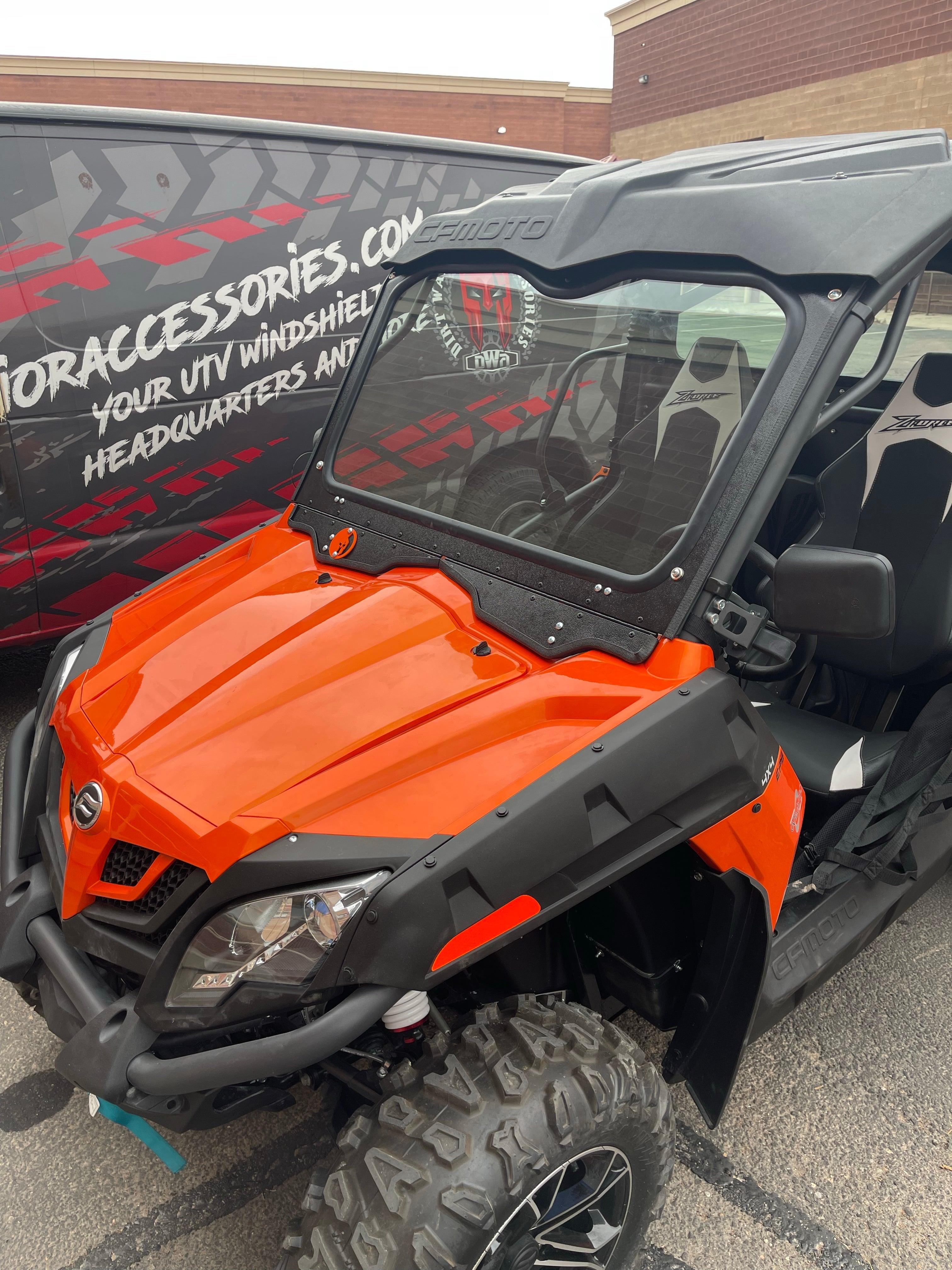 Photo of CF Moto Z Force 500 Trail Front Windshield (2021+) by Dirt Warrior Accessories - Premium Windshields for UTVs / Side by Sides
