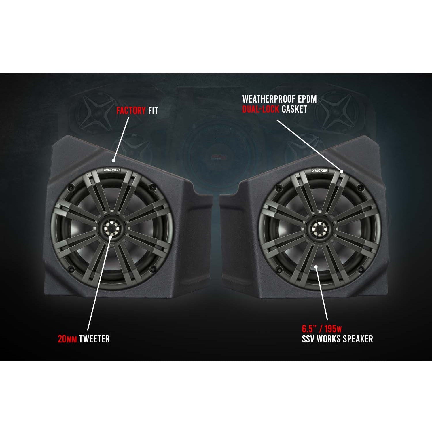 Photo of Kawasaki KRX 3-Speaker Audio System by SSV Works - Premium Audio for UTVs / Side by Sides