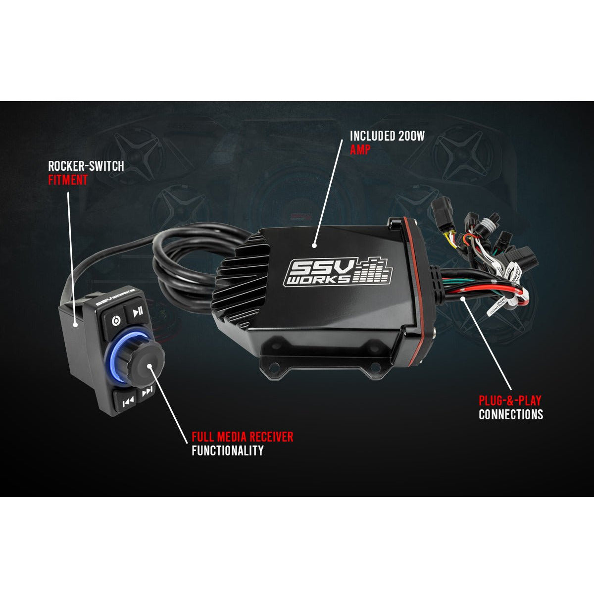 Photo of Kawasaki KRX Phase X 5-Speaker Audio System by SSV Works - Premium Audio for UTVs / Side by Sides