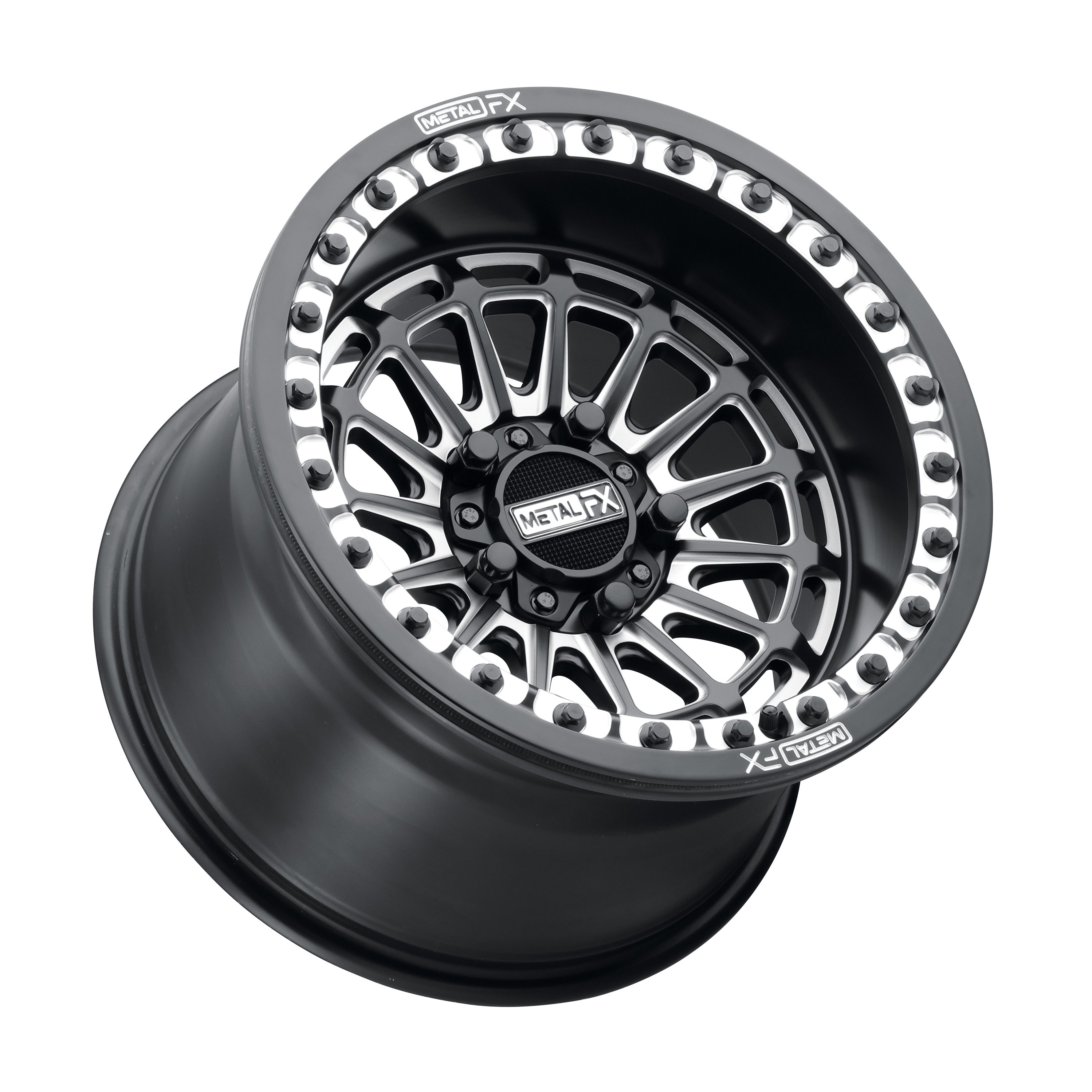 Photo of Delta R Beadlock | Satin Black Contrast Cut by Metal FX - Premium Wheels for UTVs / Side by Sides