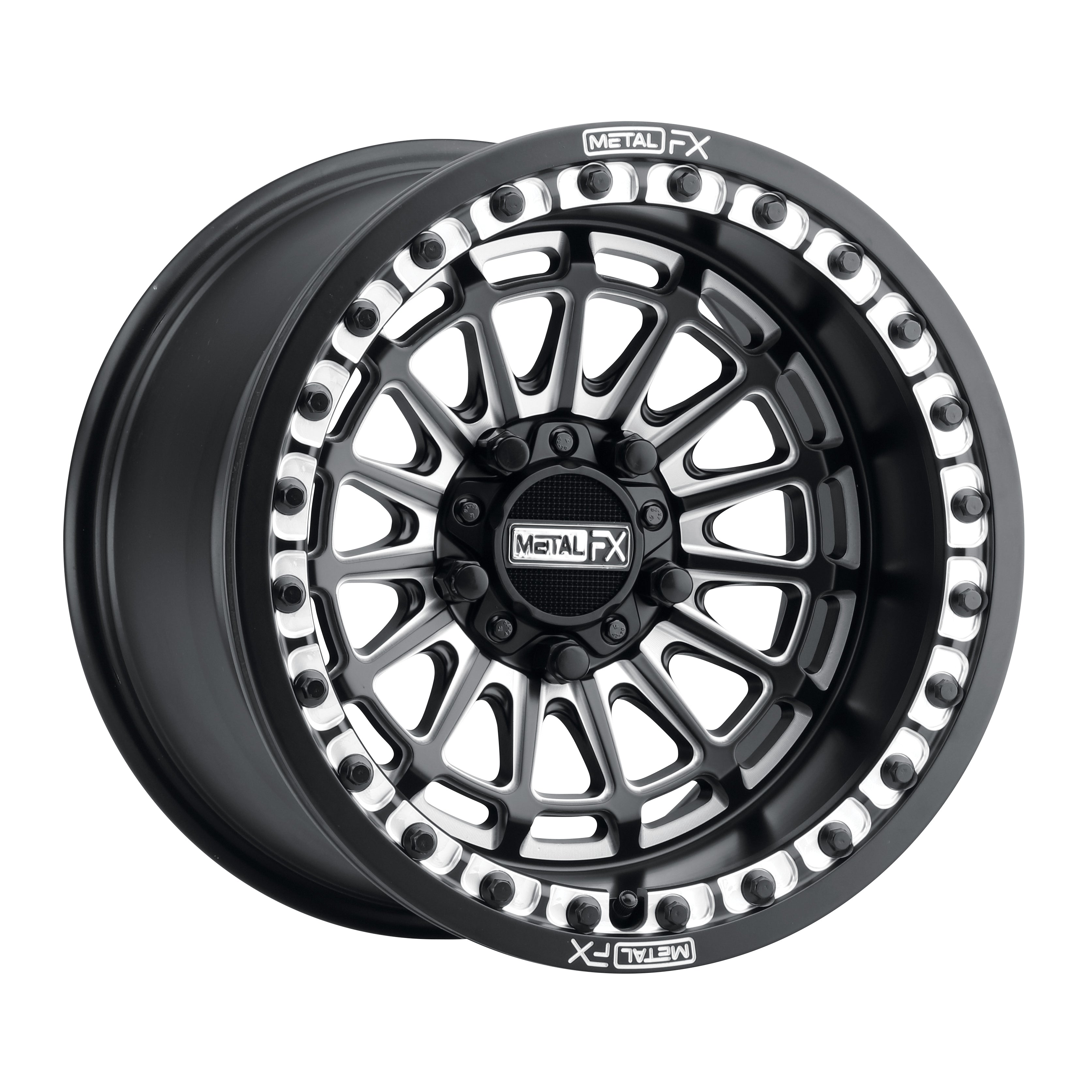 Photo of Delta R Beadlock | Satin Black Contrast Cut by Metal FX - Premium Wheels for UTVs / Side by Sides