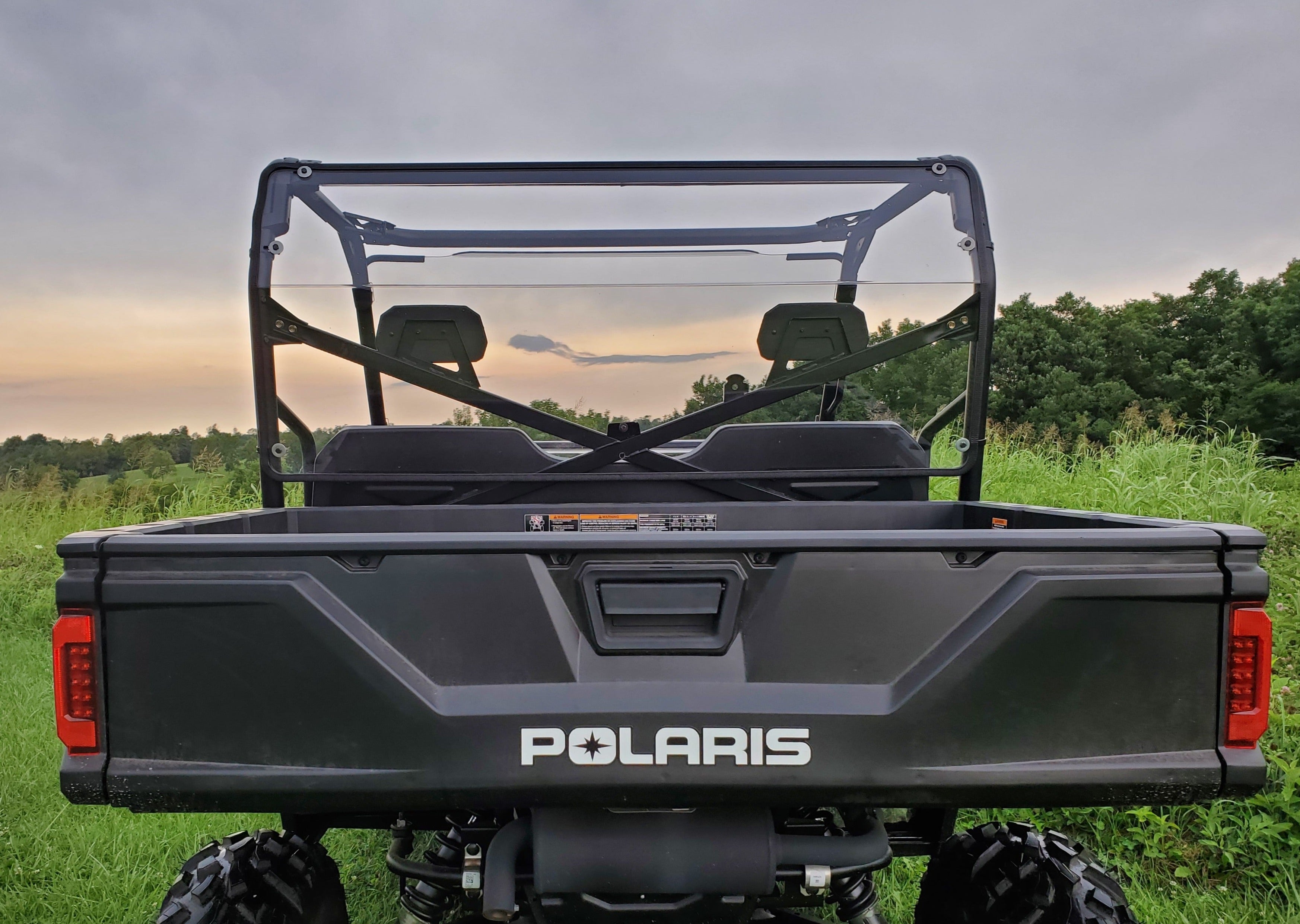 Photo of Polaris Ranger Full-Size 570 3-Passenger - Lexan Back Panel w/Vent and Clamp Options by 3 Star UTV - Premium Windshields for UTVs / Side by Sides