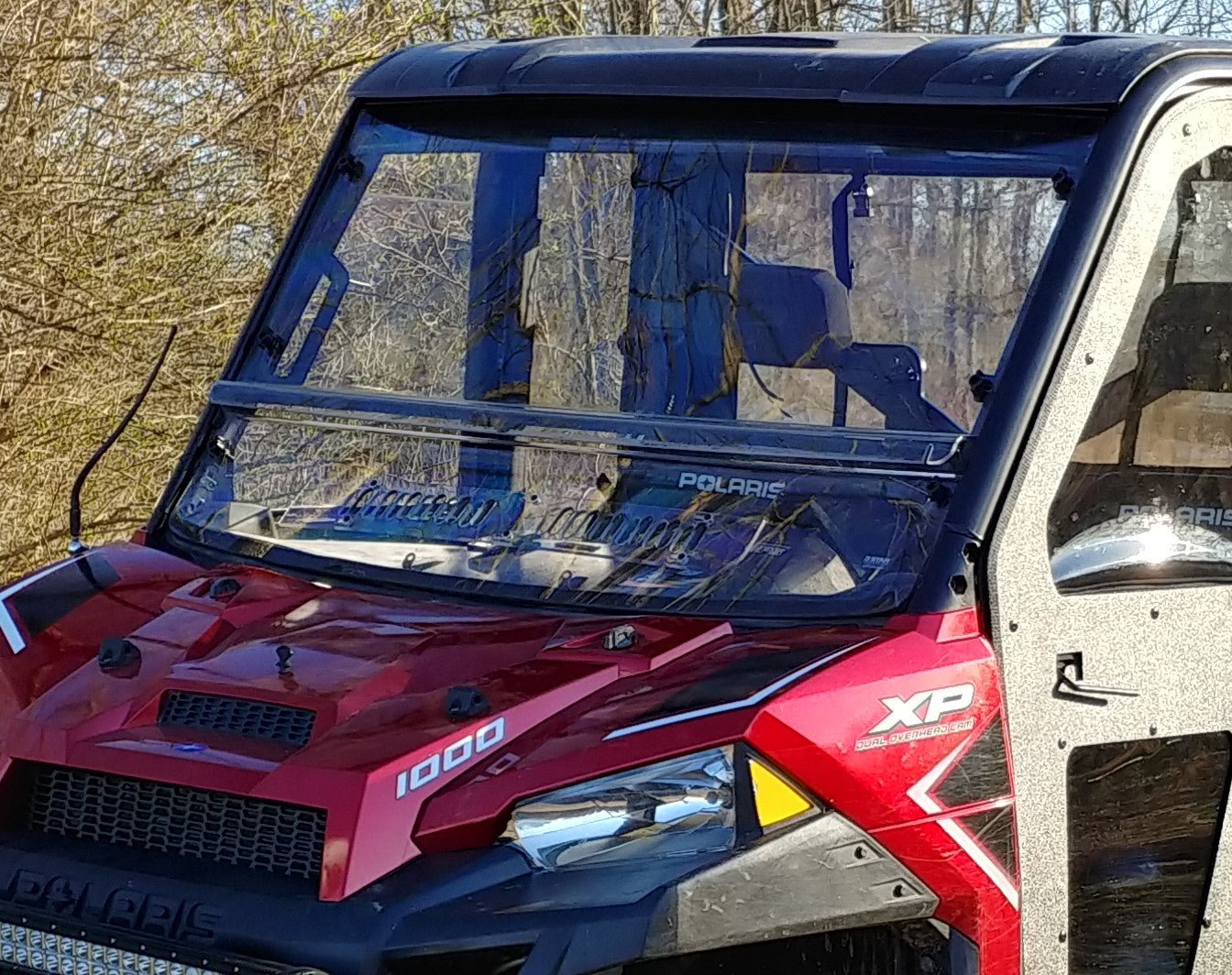 Photo of Polaris Ranger 900/1000 - 2 Pc Windshield with Vent, Clamp, and Hard Coat Options by 3 Star UTV - Premium Cab Enclosures for UTVs / Side by Sides