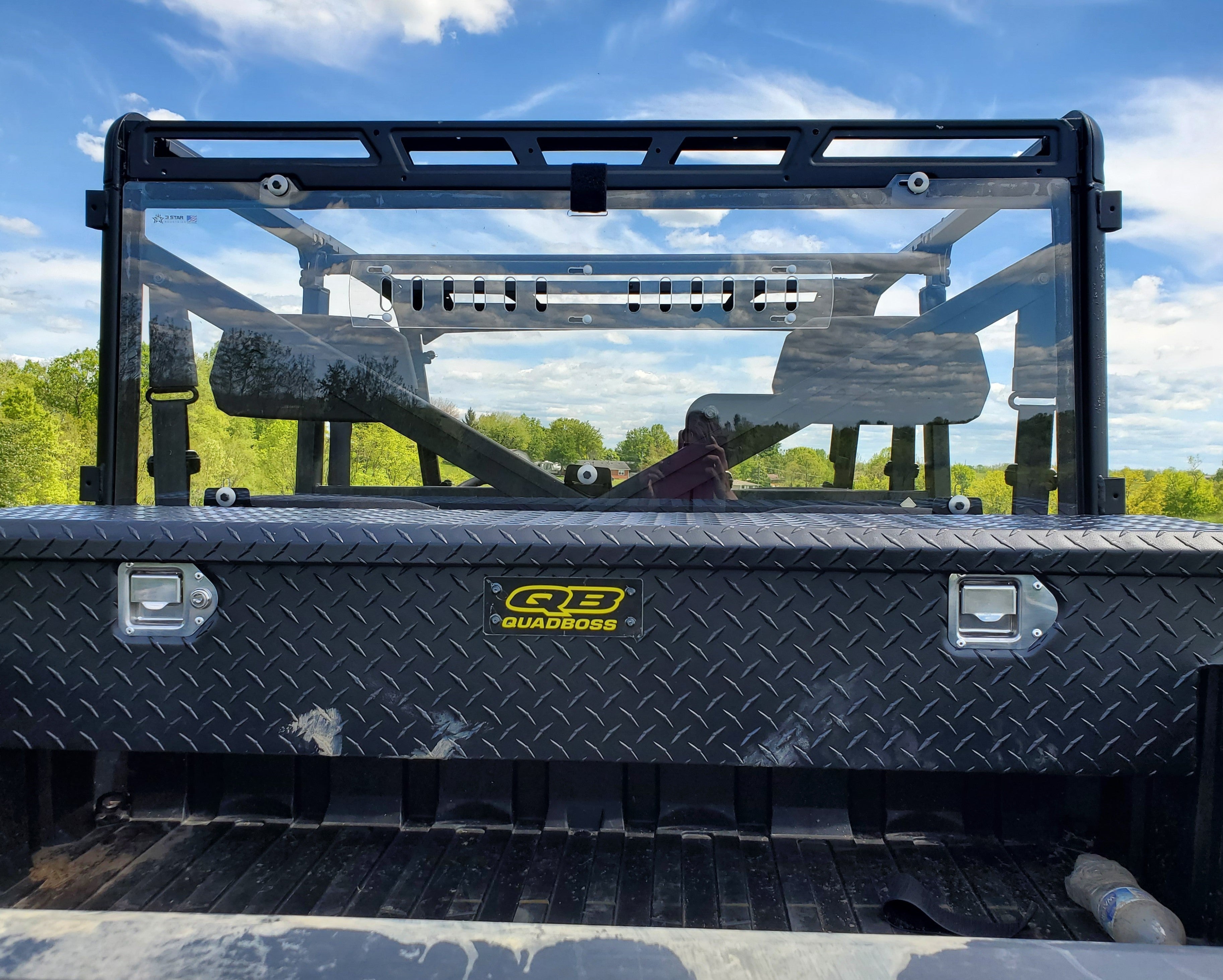 Photo of Polaris Ranger Crew 1000 - 1 Pc Lexan Back Panel w/Vent Option by 3 Star UTV - Premium Windshields for UTVs / Side by Sides