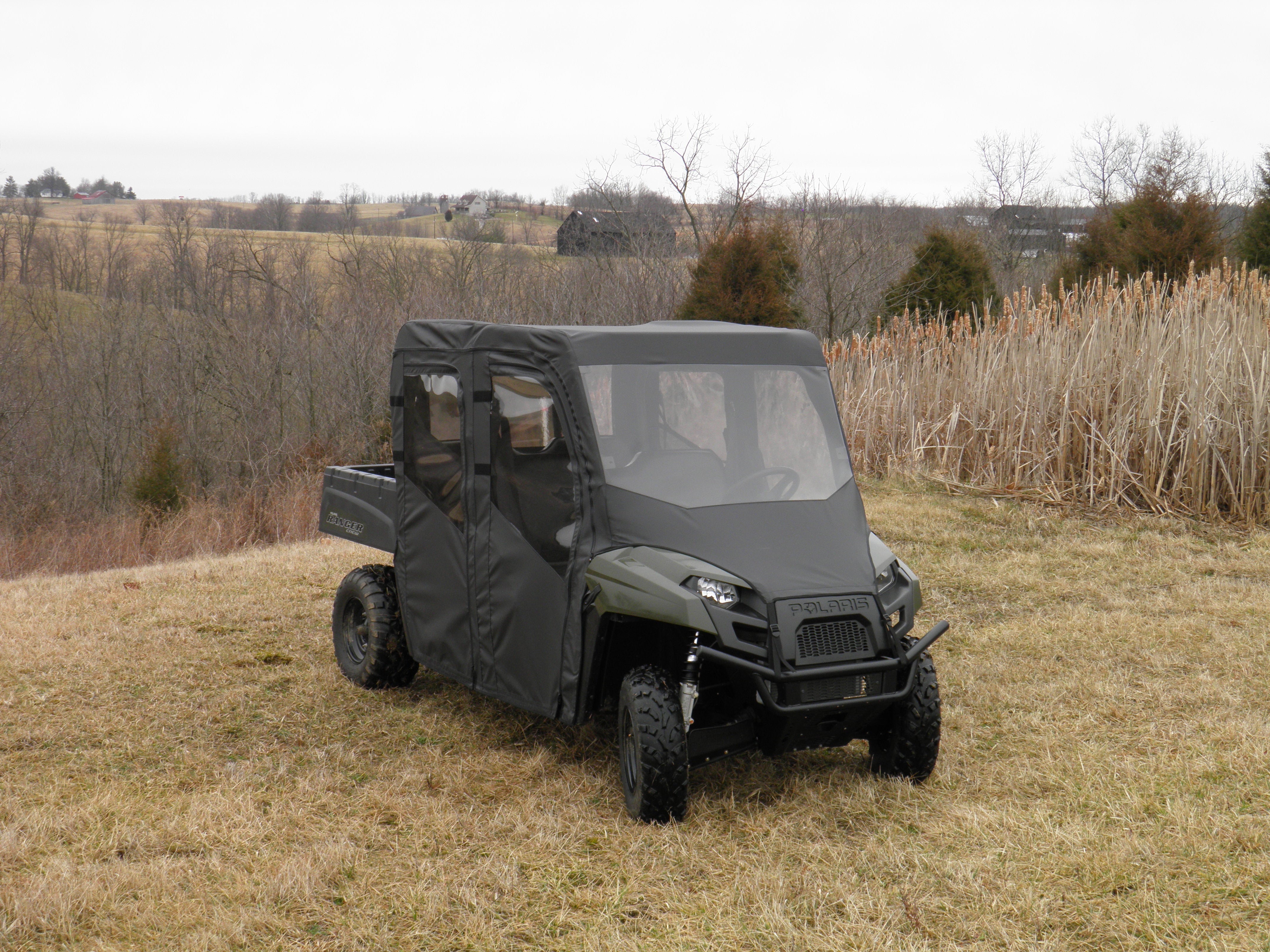 Photo of Polaris Ranger Crew 570 Mid Size - 4 Passenger - Full Cab Enclosure with Vinyl Windshield by 3 Star UTV - Premium Cab Enclosures for UTVs / Side by Sides