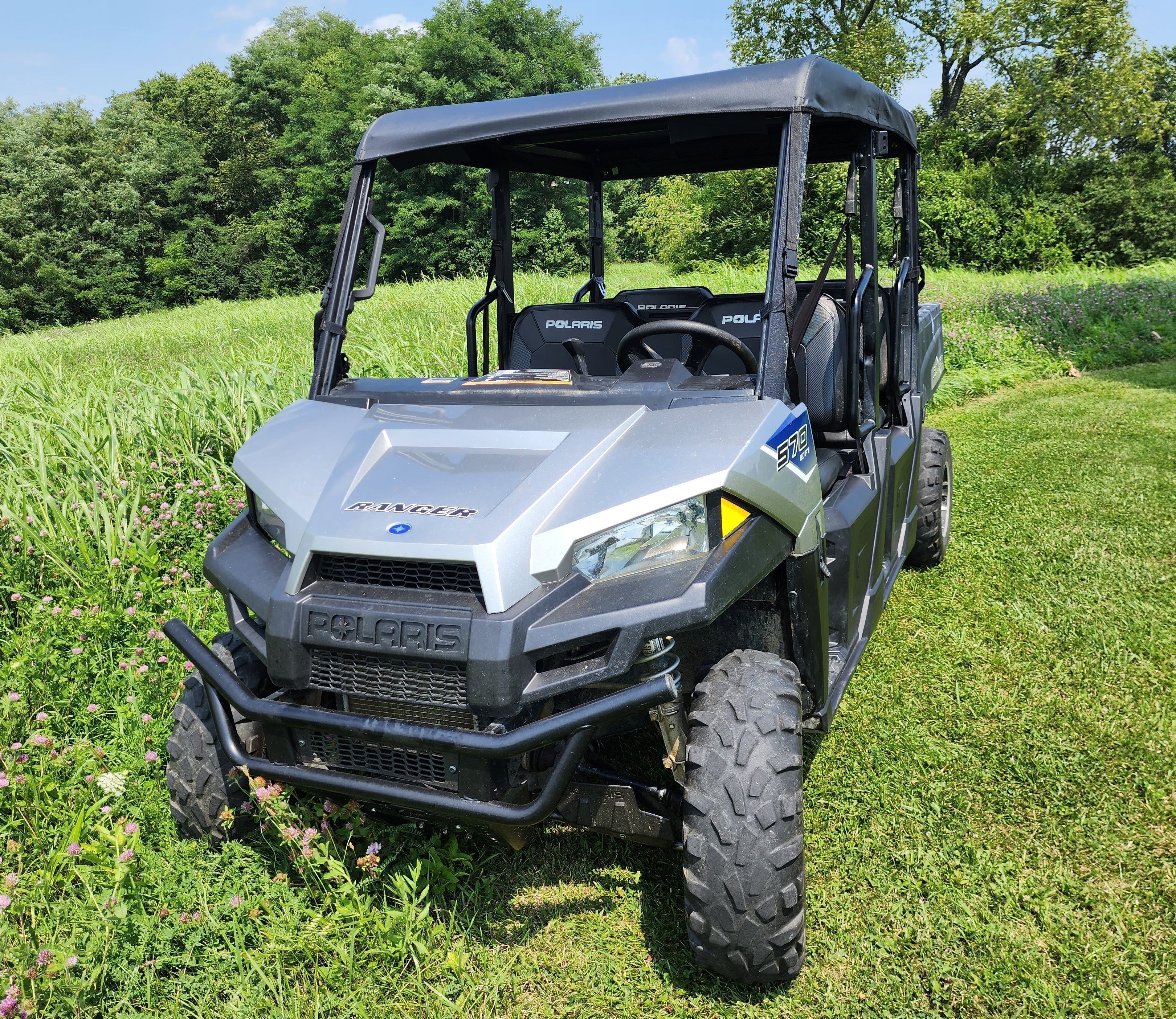 Photo of Polaris Ranger Crew 570 Mid Size - 4 Passenger - Soft Top by 3 Star UTV - Premium Windshields for UTVs / Side by Sides
