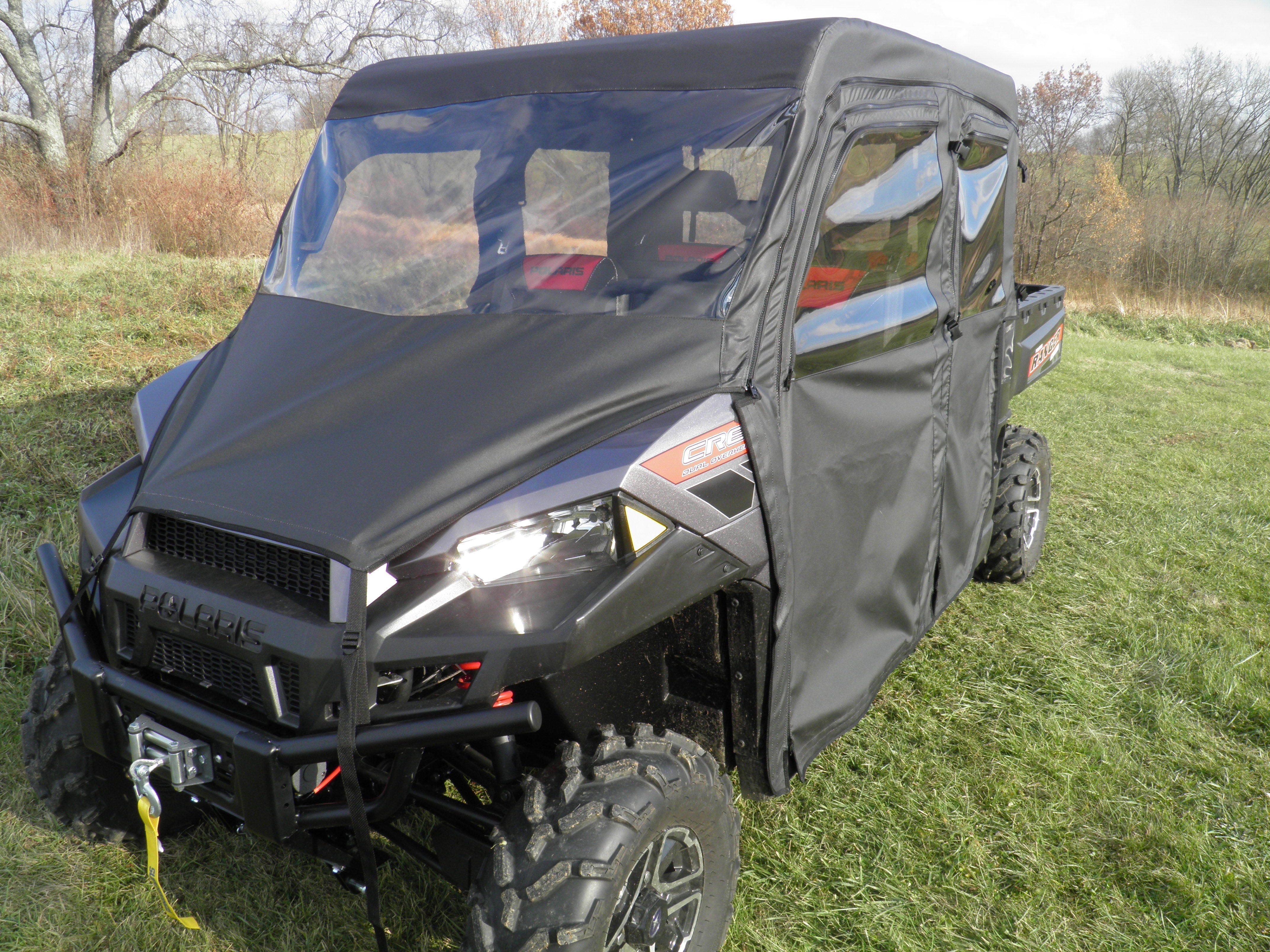 Photo of Polaris Ranger Crew 900 - Full Cab Enclosure with Vinyl Windshield by 3 Star UTV - Premium Cab Enclosures for UTVs / Side by Sides