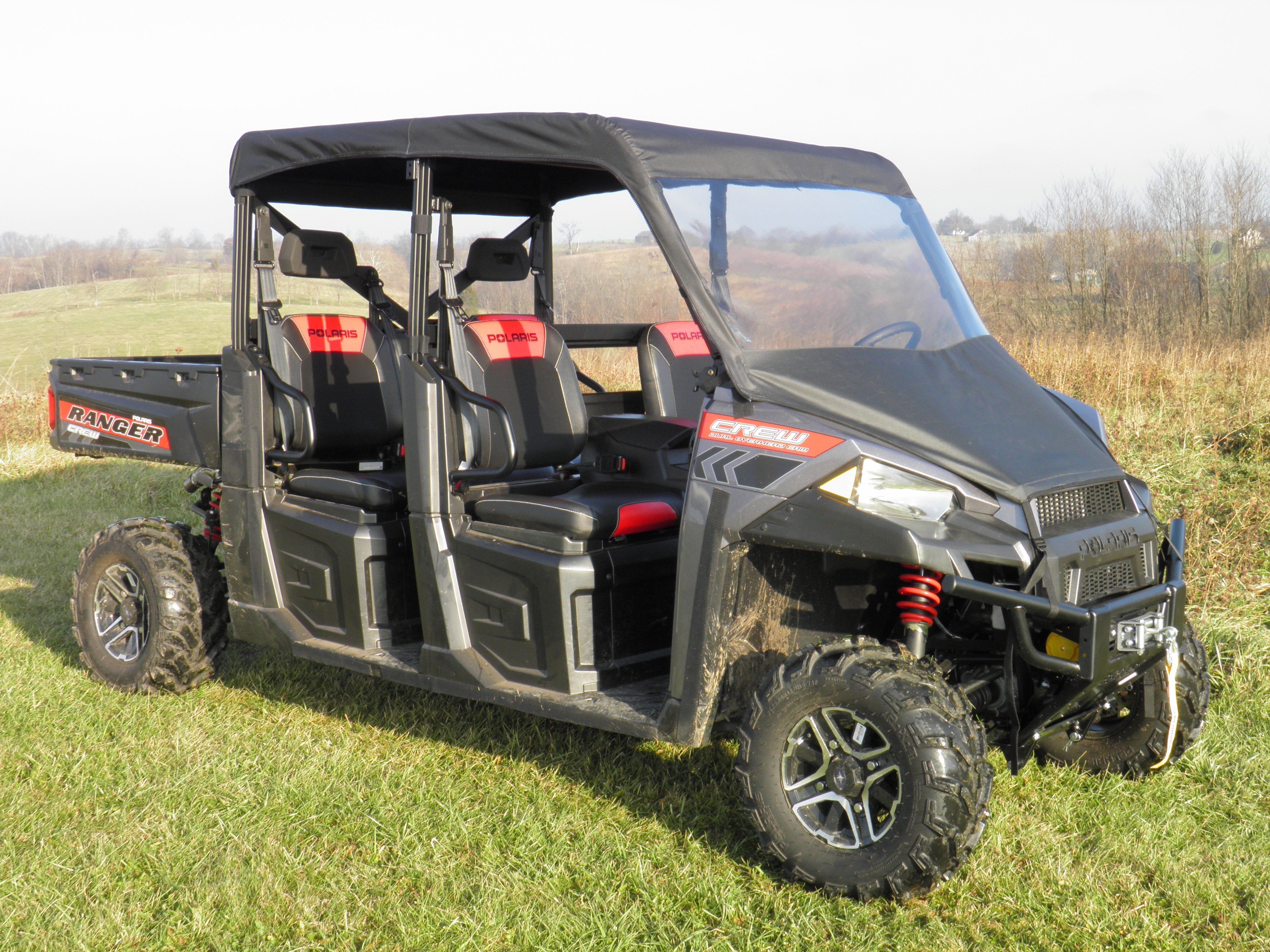 Photo of Polaris Ranger Crew 900 - Vinyl Windshield/Top Combo by 3 Star UTV - Premium Windshields for UTVs / Side by Sides