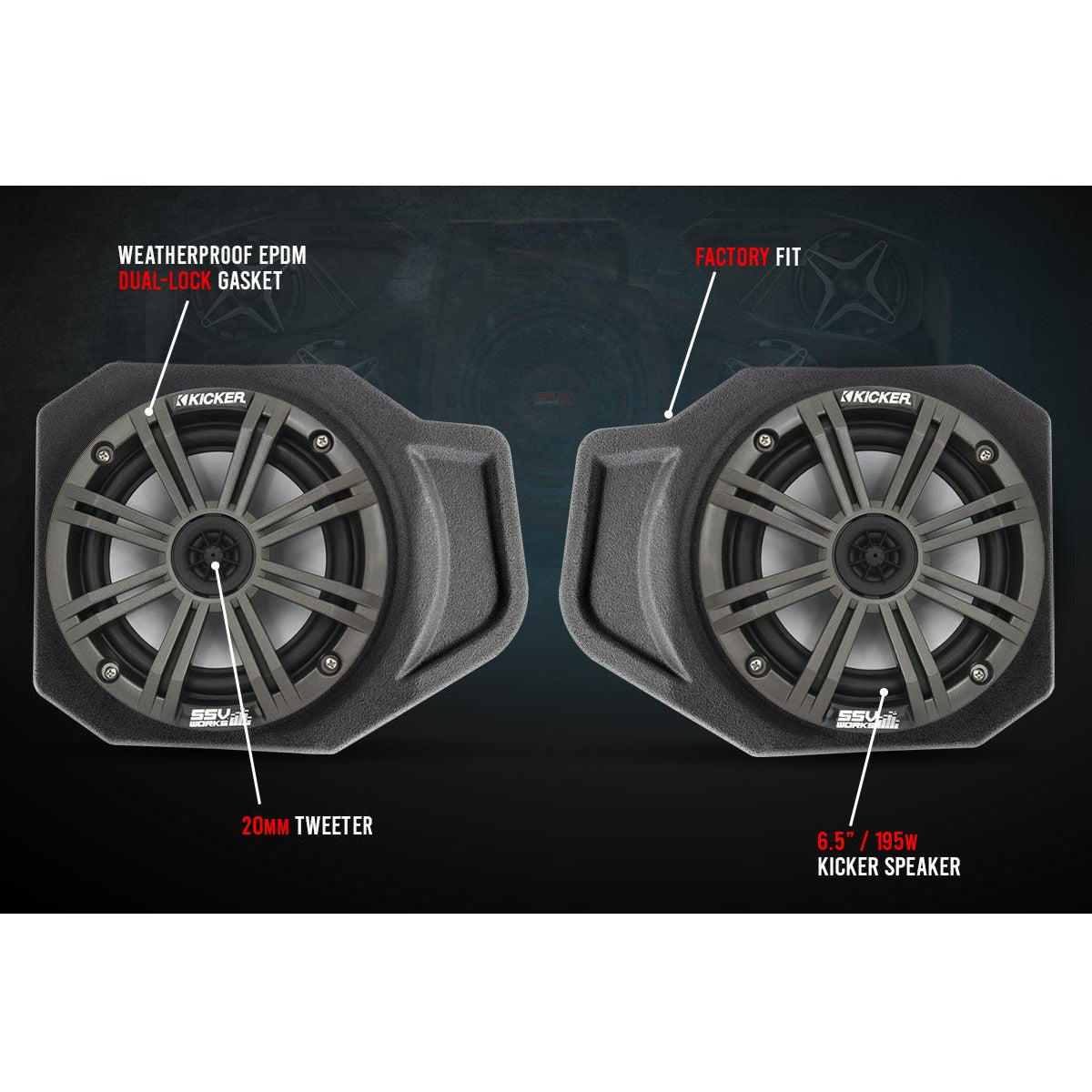 Photo of Polaris Ranger XP 1000 Front Speaker Pods by SSV Works - Premium Audio for UTVs / Side by Sides