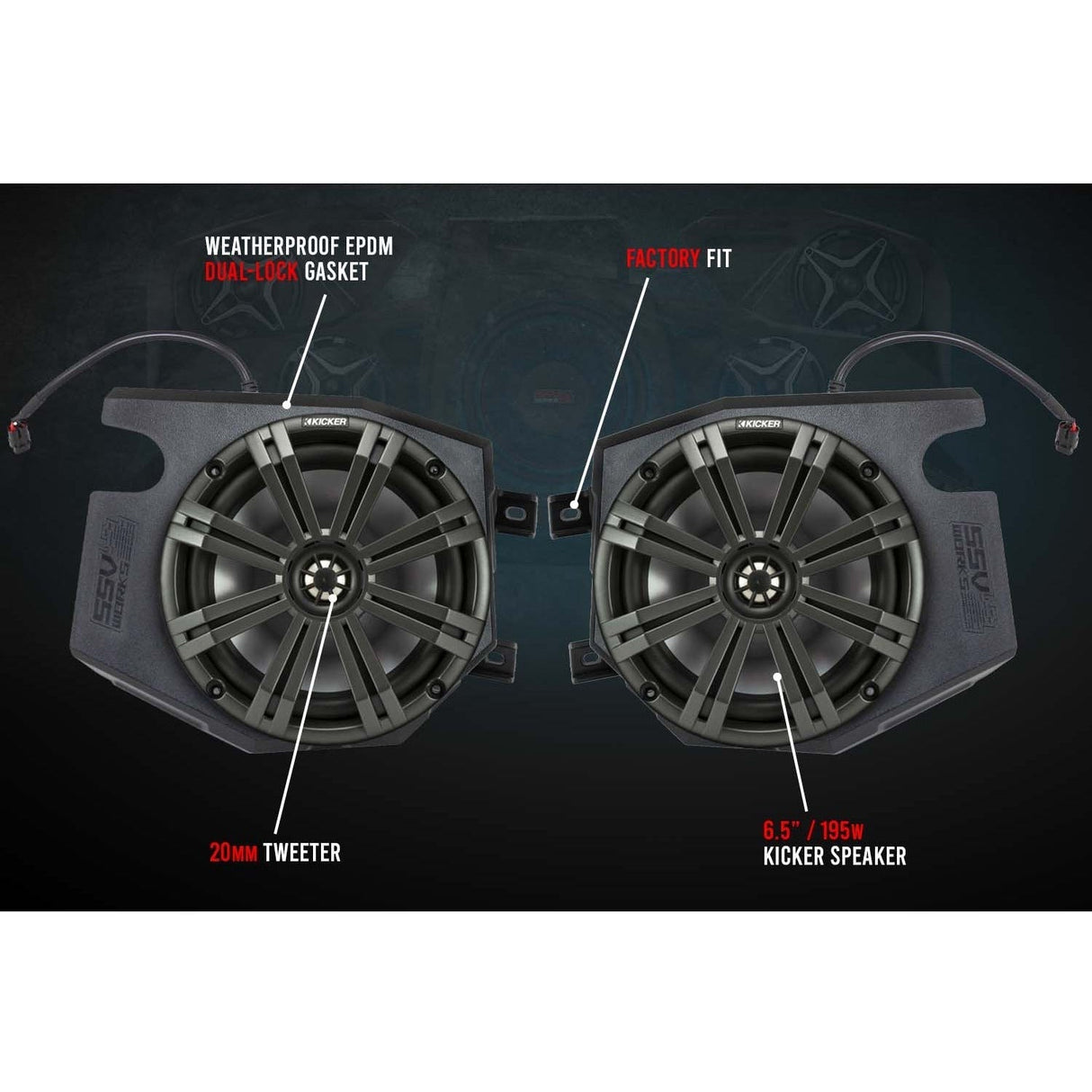 Polaris RZR Front Speaker Pods