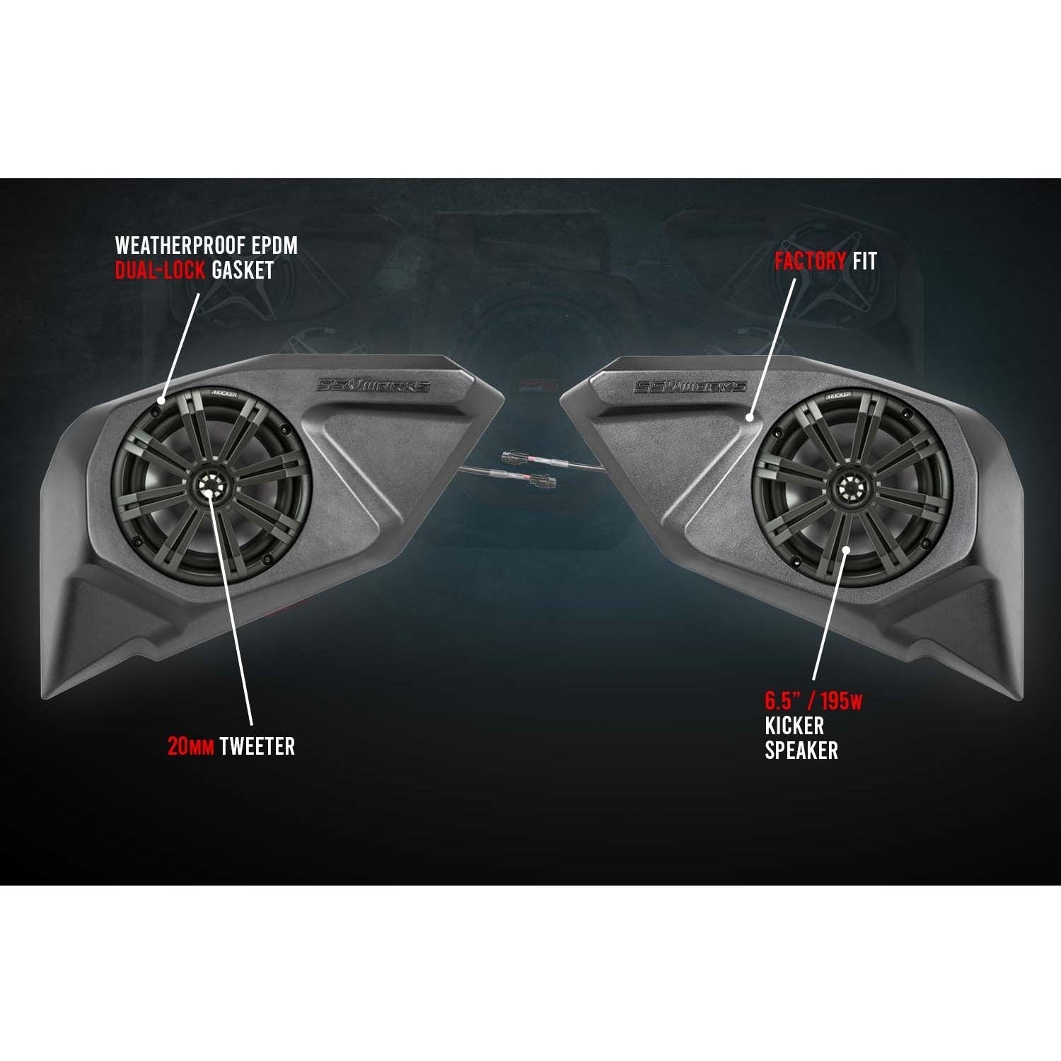 Photo of Polaris RZR Pro / Turbo R Rear Door Speaker Pods by SSV Works - Premium Audio for UTVs / Side by Sides