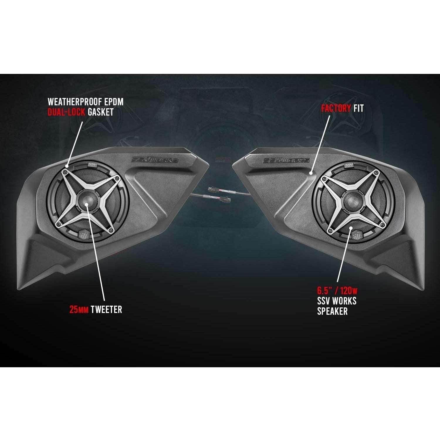 Photo of Polaris RZR Pro / Turbo R Rear Door Speaker Pods by SSV Works - Premium Audio for UTVs / Side by Sides