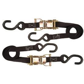 Black Ratchet Tie Downs with Nylon Straps - R1 Industries