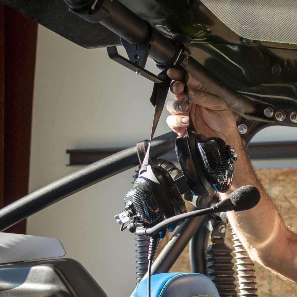 Photo of Dual Headset Hanger with Bar Mount by Rugged Radios - Premium Communication for UTVs / Side by Sides