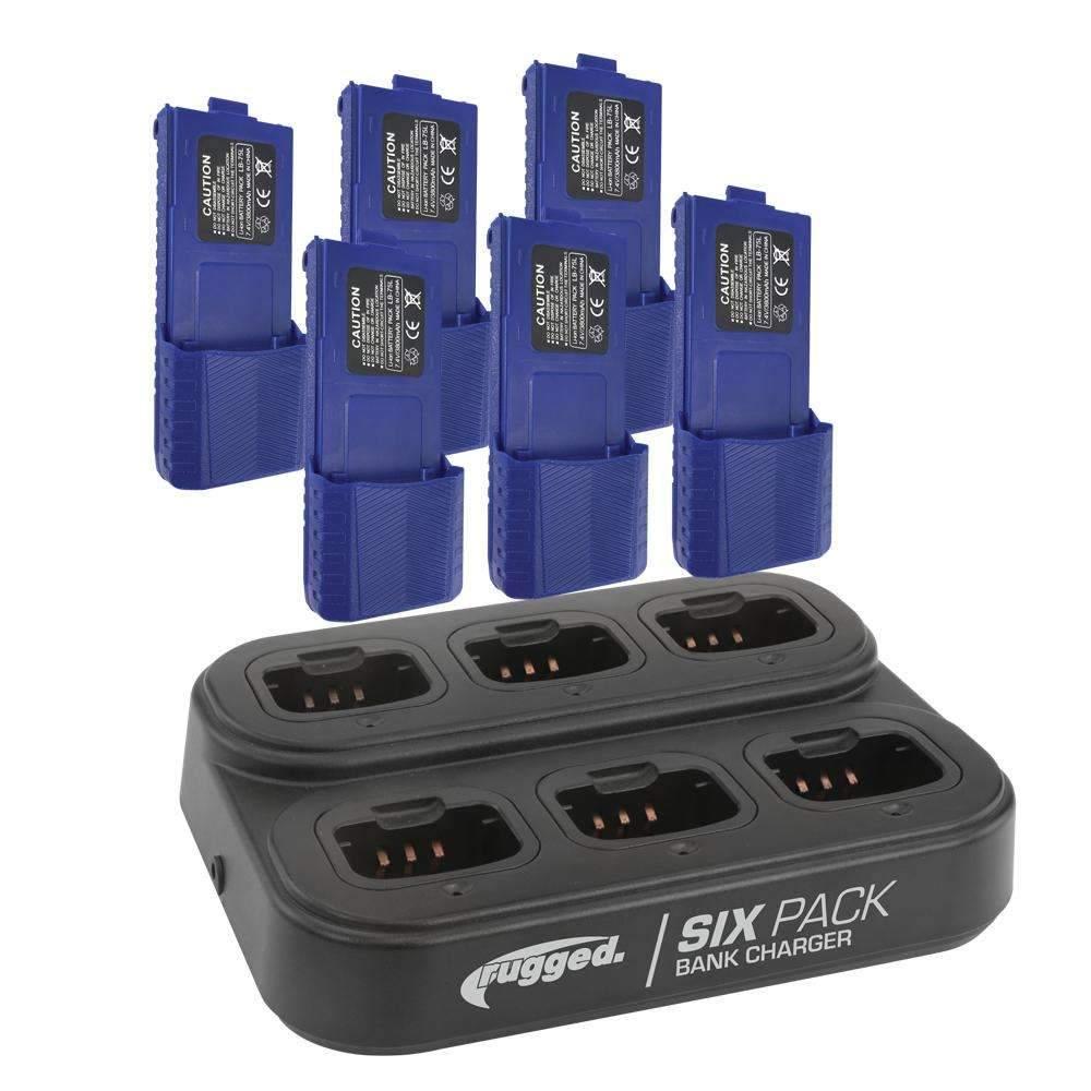 Photo of V3 and RH-5R 6 Place Bank Charger with XL Batteries by Rugged Radios - Premium Communication for UTVs / Side by Sides