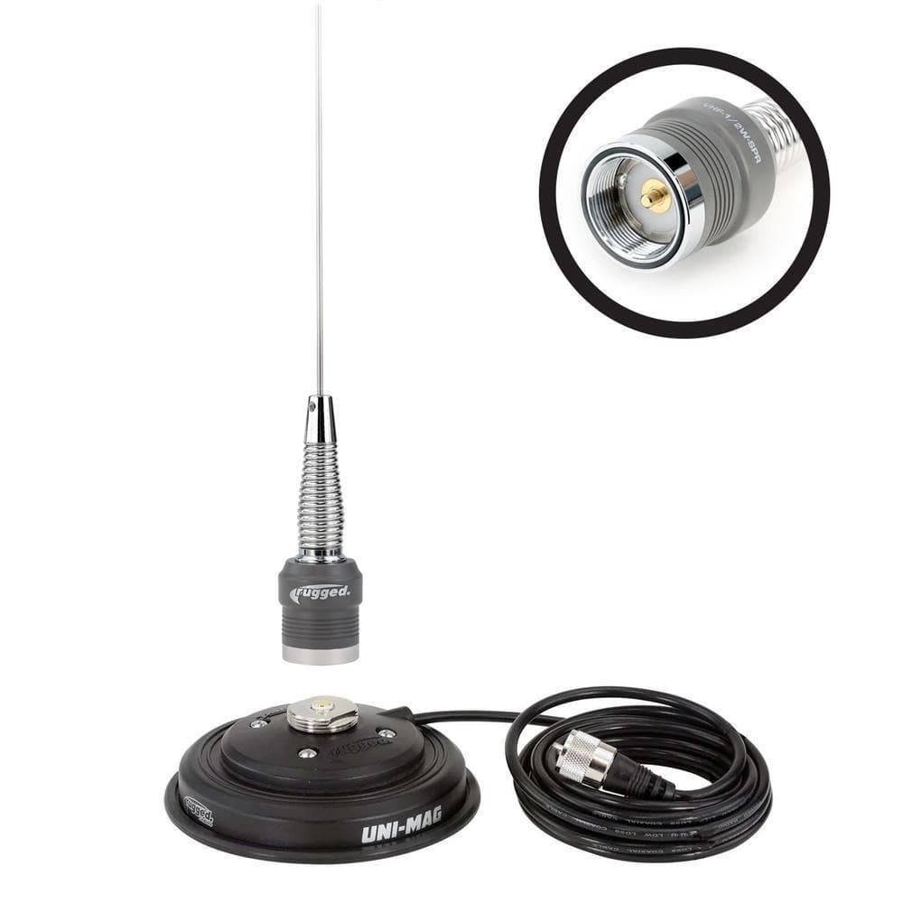 Photo of VHF 1/2 Wave No Ground Plane (NGP) Antenna Kit with Magnetic Mount by Rugged Radios - Premium Communication for UTVs / Side by Sides