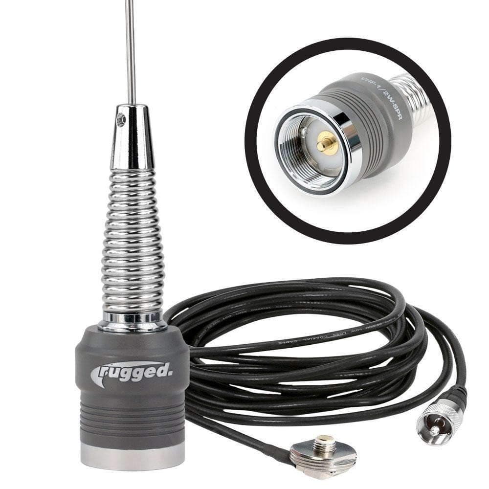 Photo of VHF Antenna Kit with 1/2 Wave No Ground Plane (NGP) Antenna & NMO Mount by Rugged Radios - Premium Communication for UTVs / Side by Sides