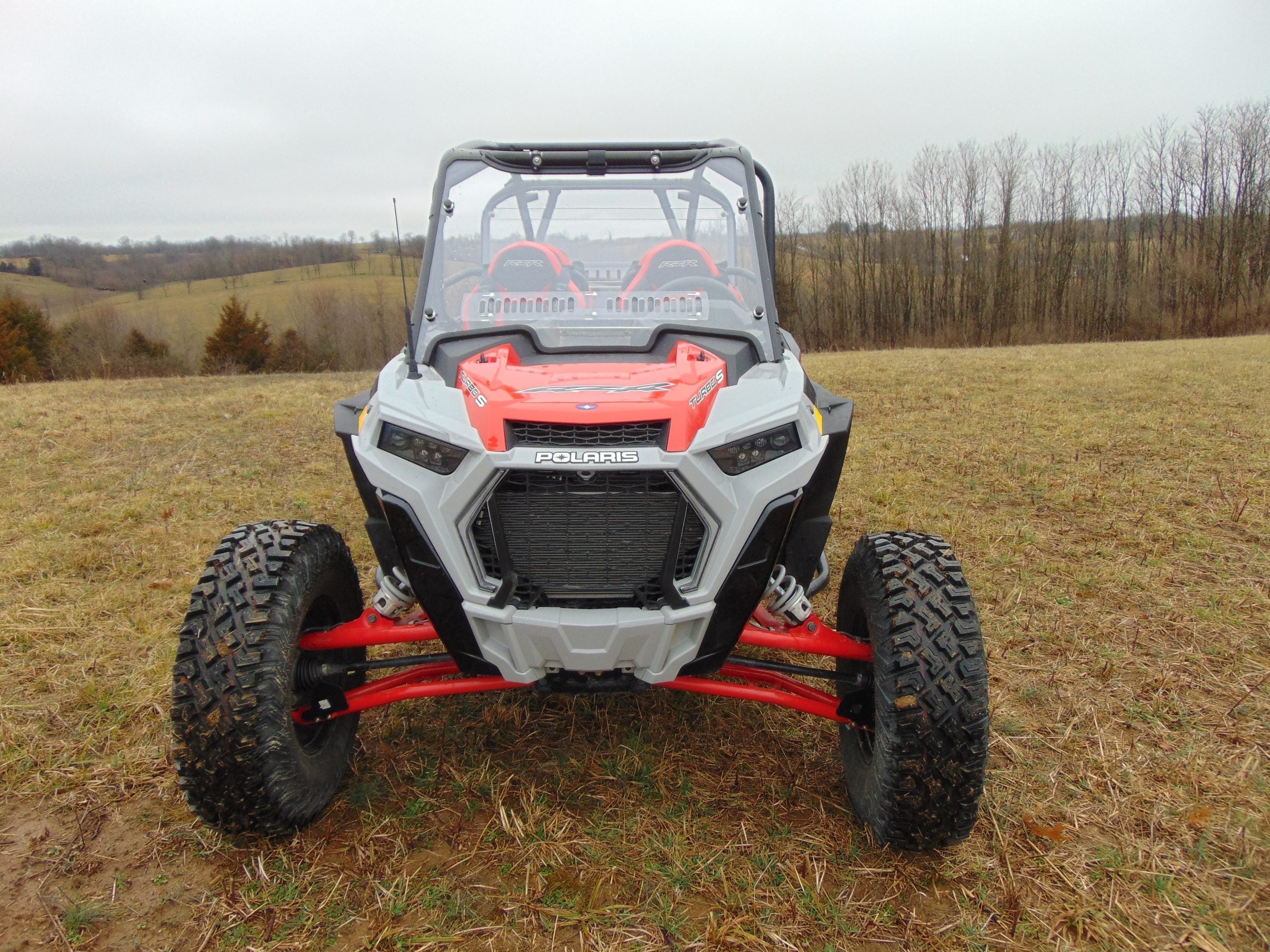 Photo of Polaris RZR XP 4 Turbo S - 1 Pc Scratch-Resistant Windshield with Clamp and Vent Options by 3 Star UTV - Premium Windshields for UTVs / Side by Sides