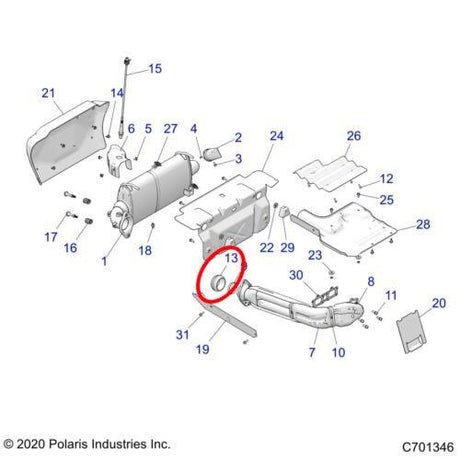 Polaris RZR XP 1000 15-23 & RS1 Double Spherical Exhaust Gasket Donut Seal 3610236 - R1 Industries