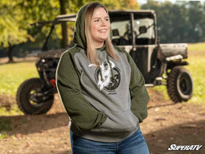 SuperATV Green and Gray Skull Hoodie